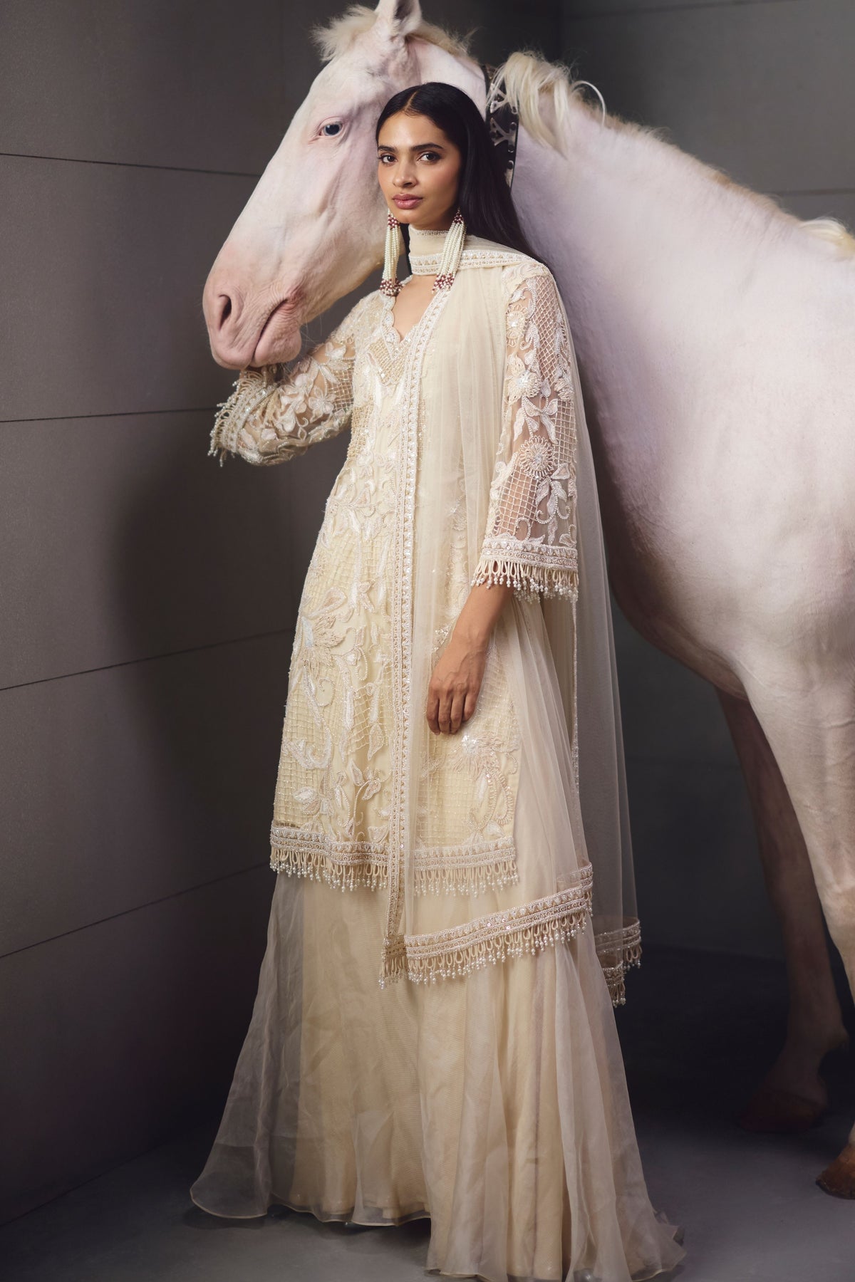 Ivory Embellished Suit Set