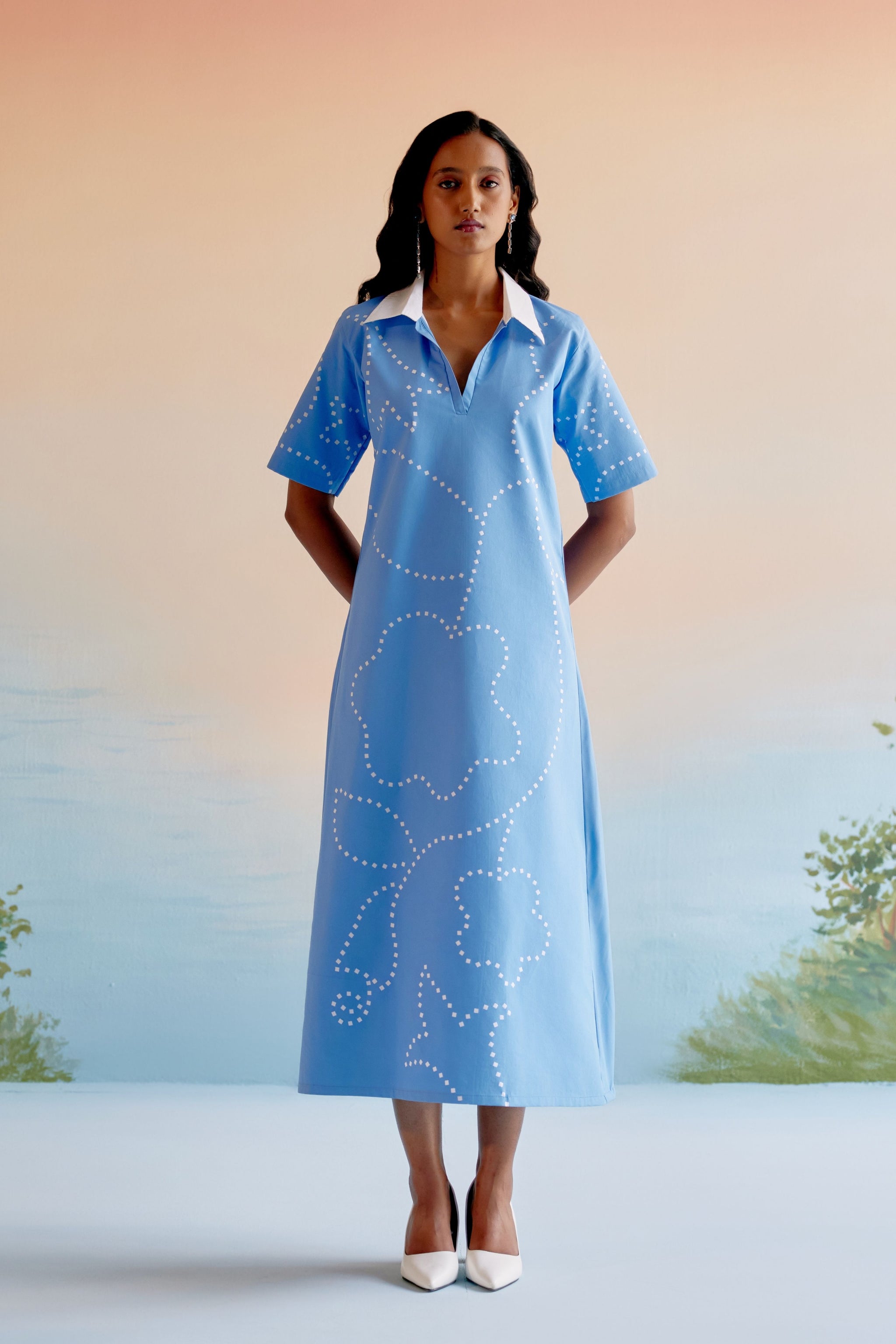 Echo Flora Dress Blue/White / S Echo Flora Dress Blue/White / S