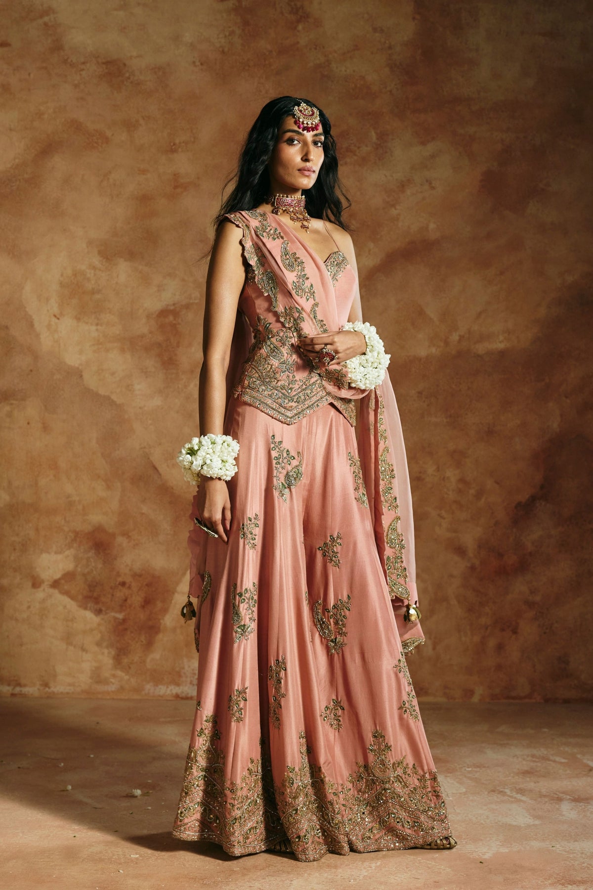 Onion Sindh Zardozi Sharara Set