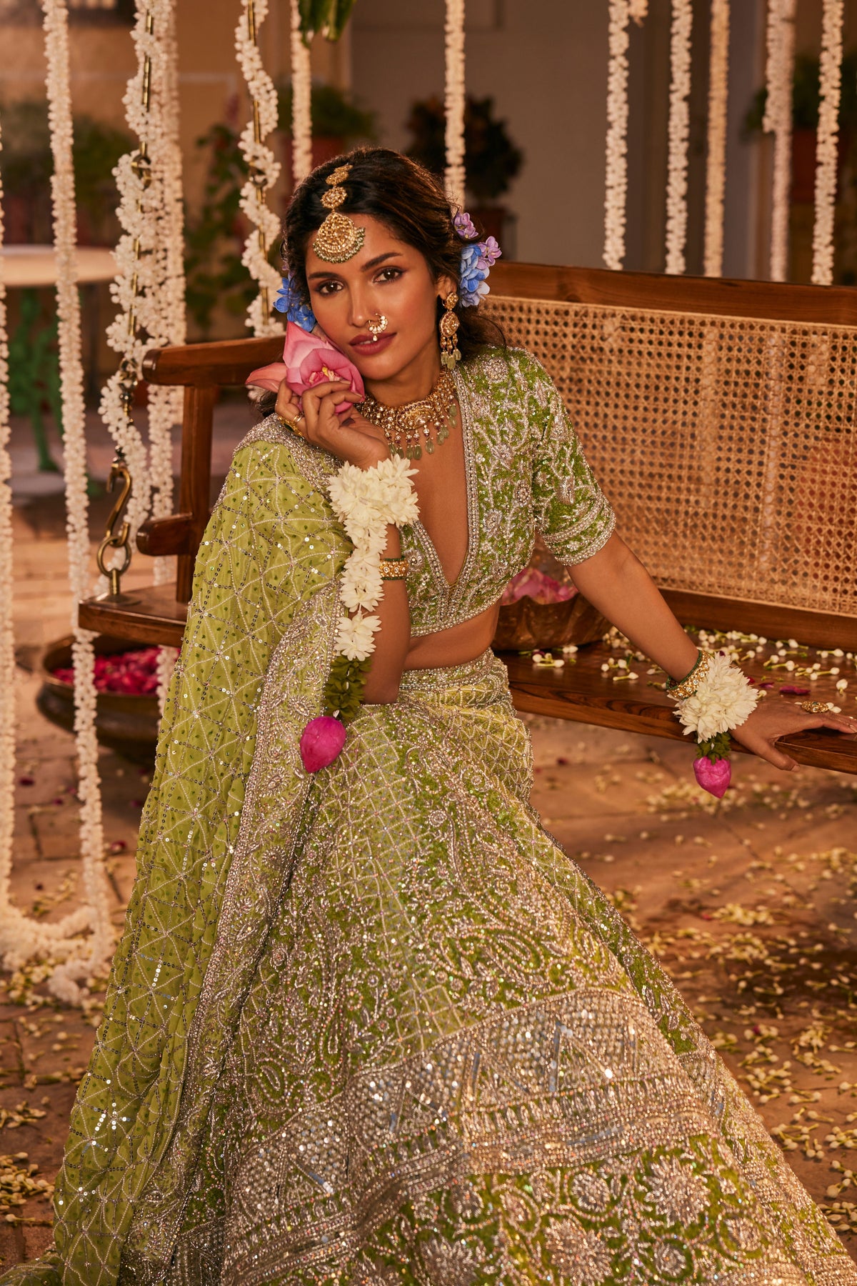 Green Dilkash Lehenga Set