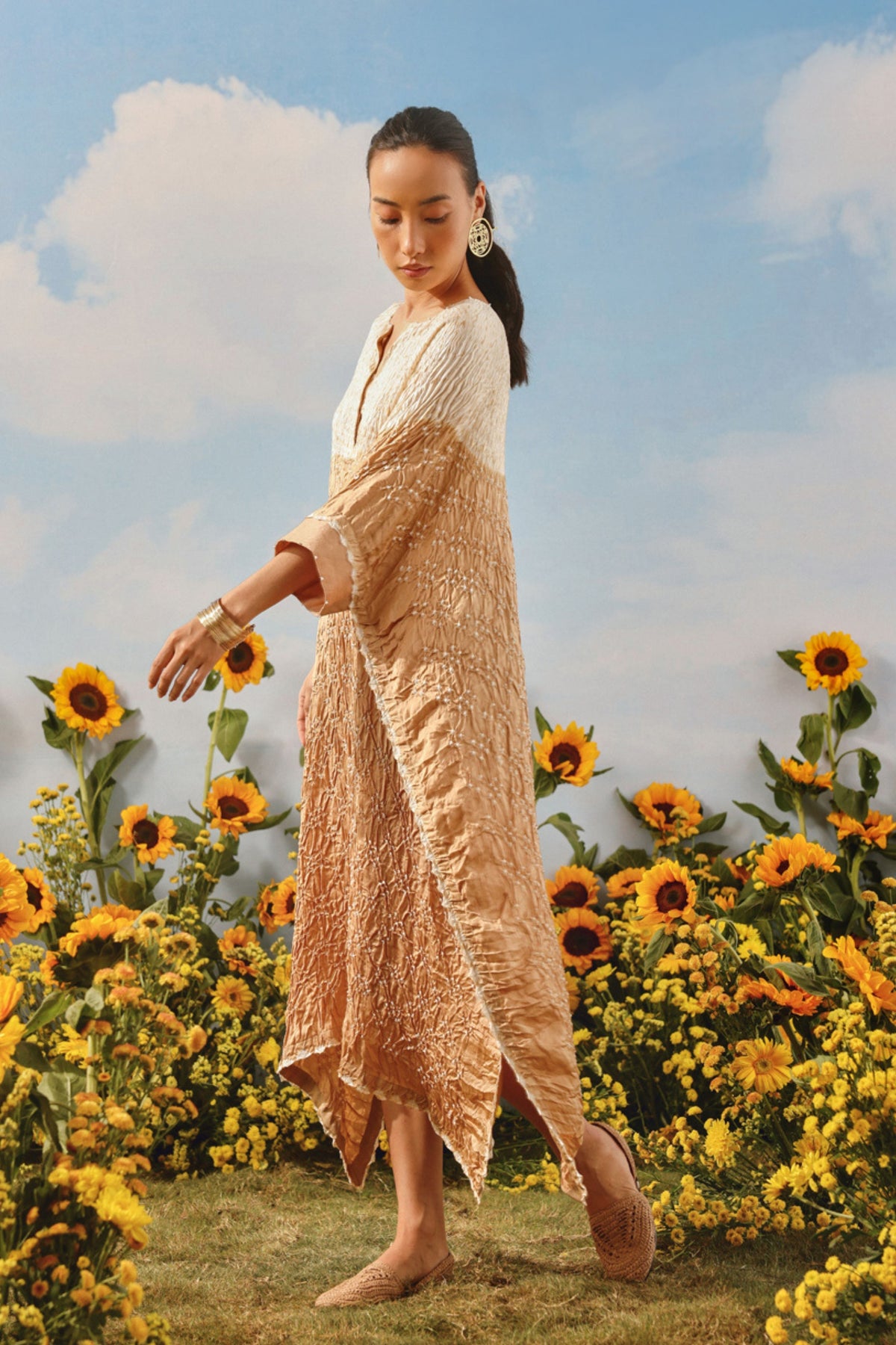 Golden Bandhani Dress