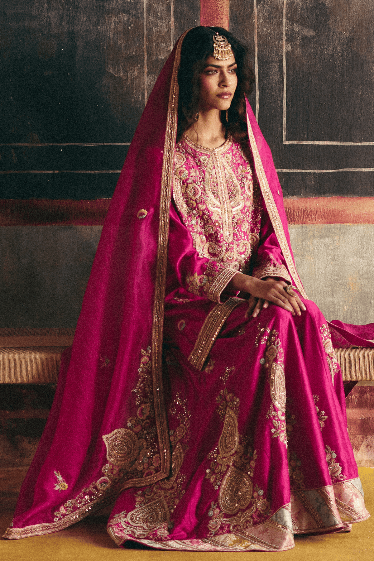 Fuchsia Pink Sharara Set