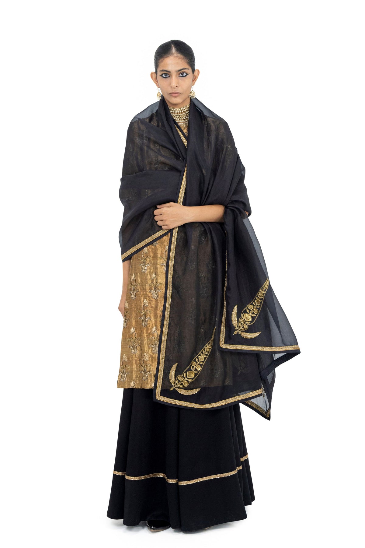 Kedli Black Dupatta