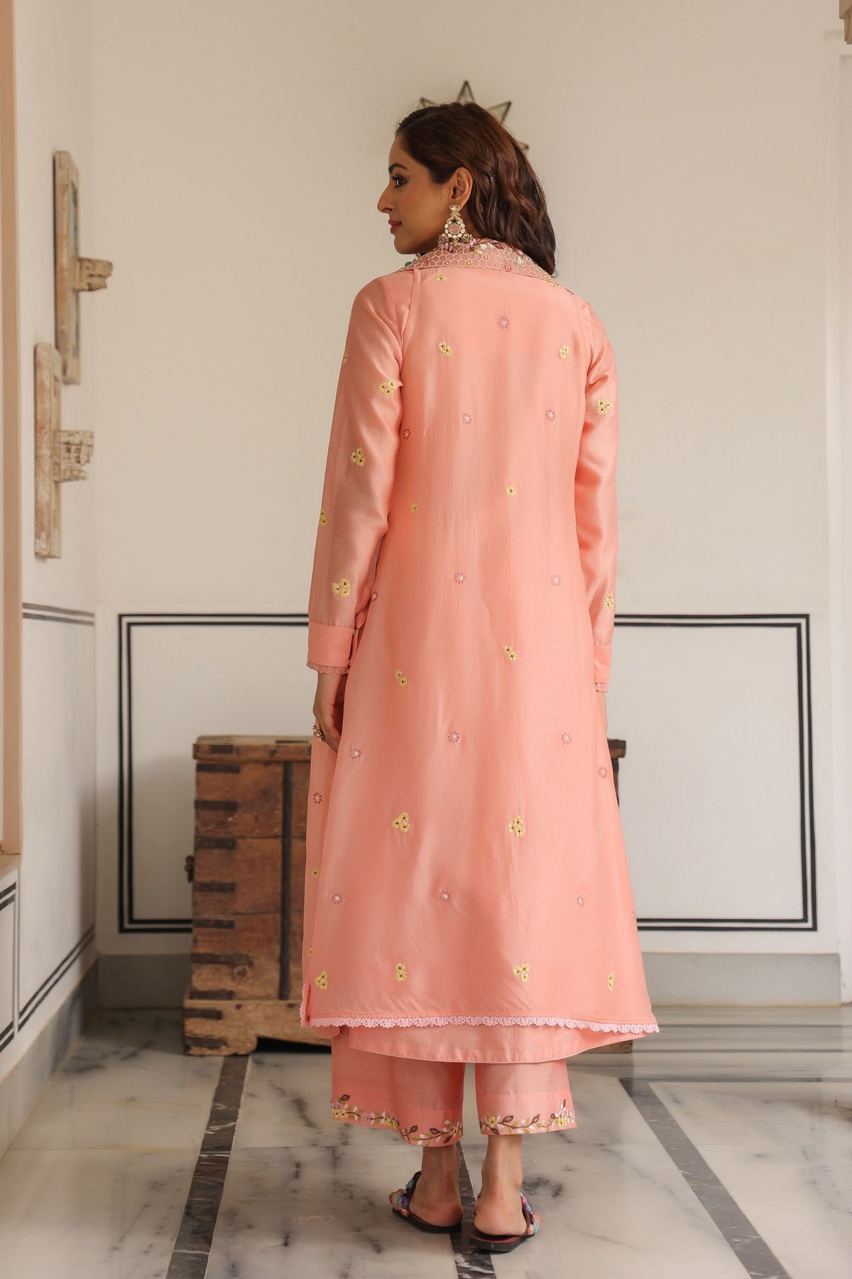 Gulzarpeach Jacket Set
