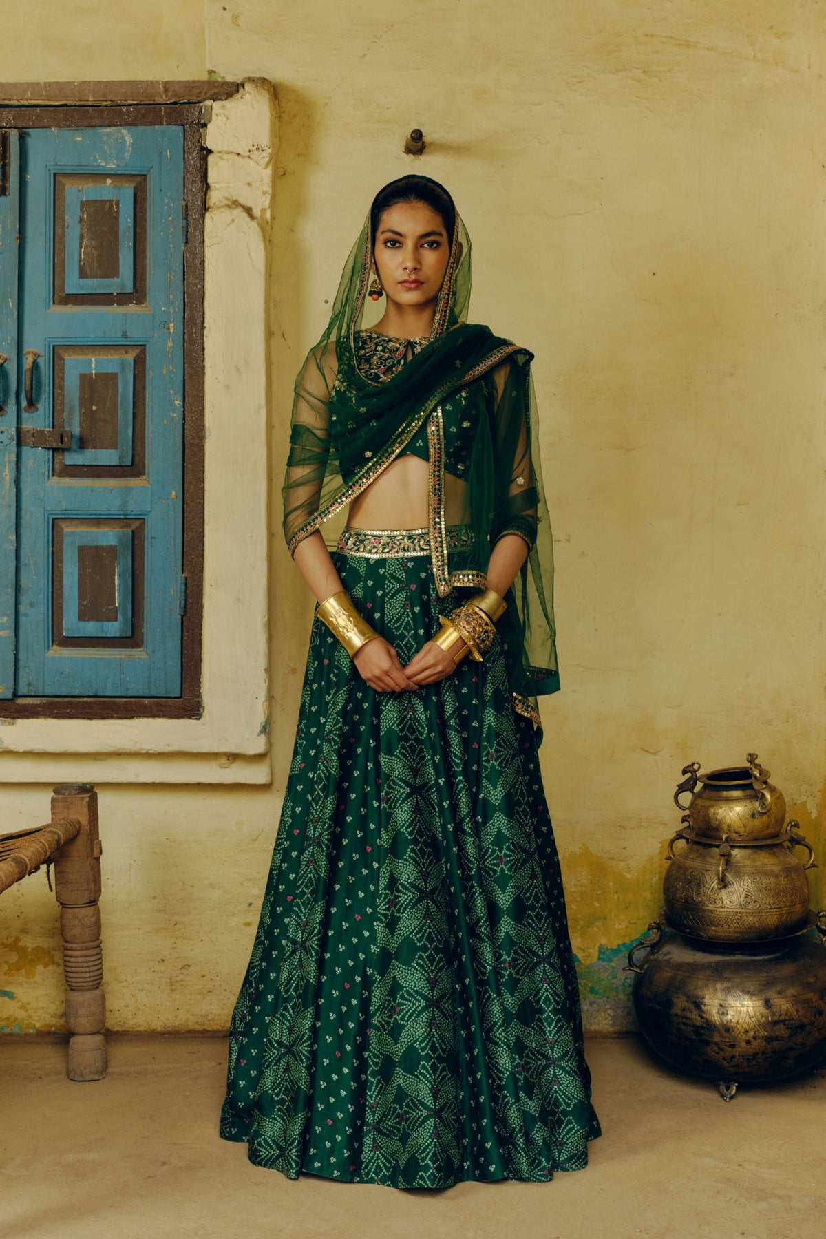 Emerald Green Lehenga Set