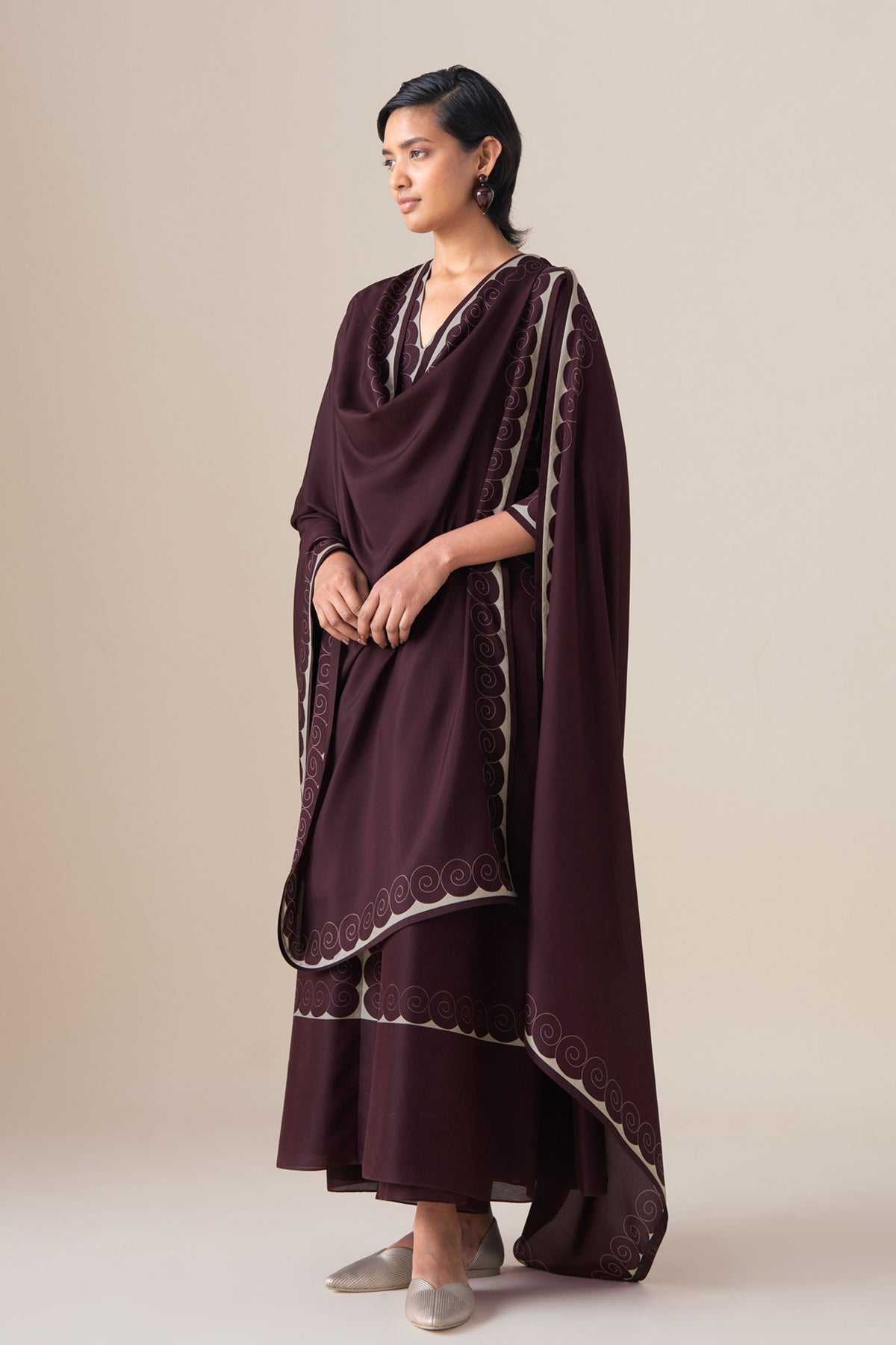 Meher Burgundy Kurta Set