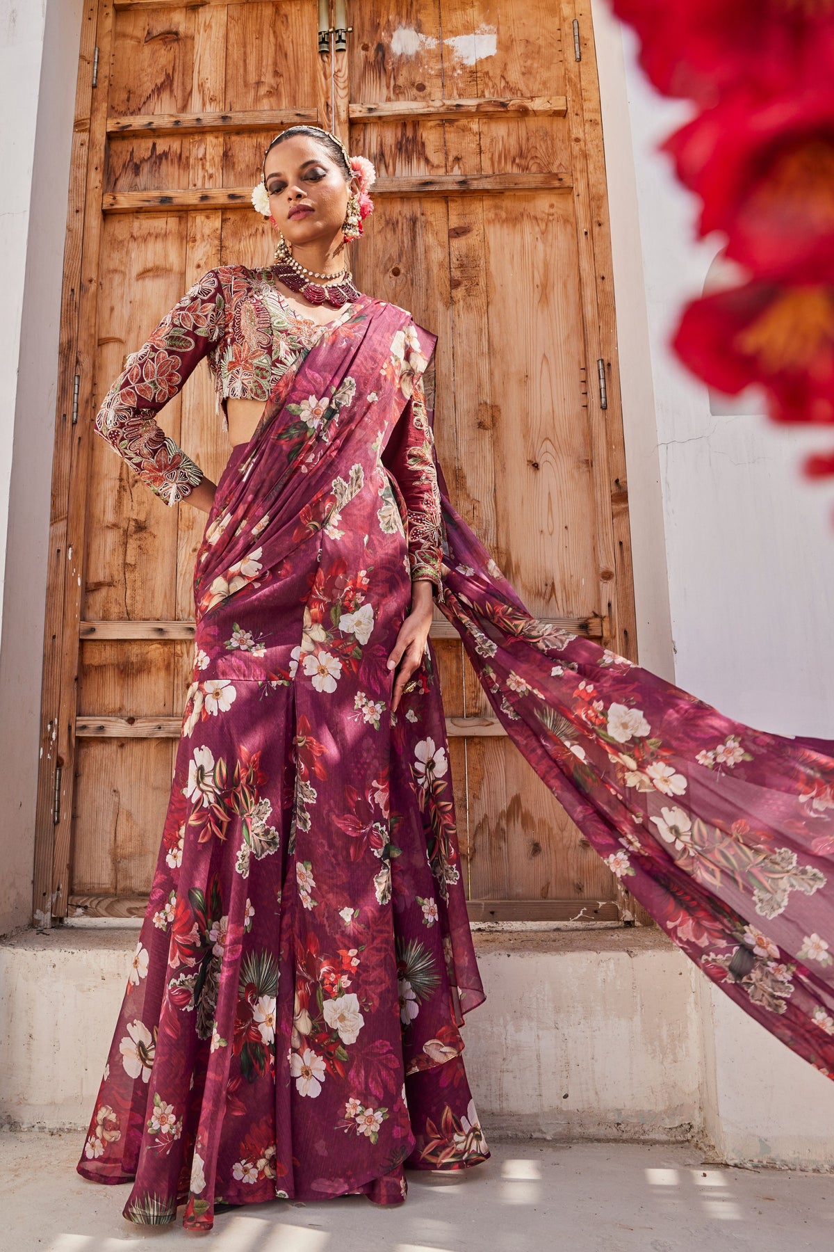 Zehra Draped Saree Set