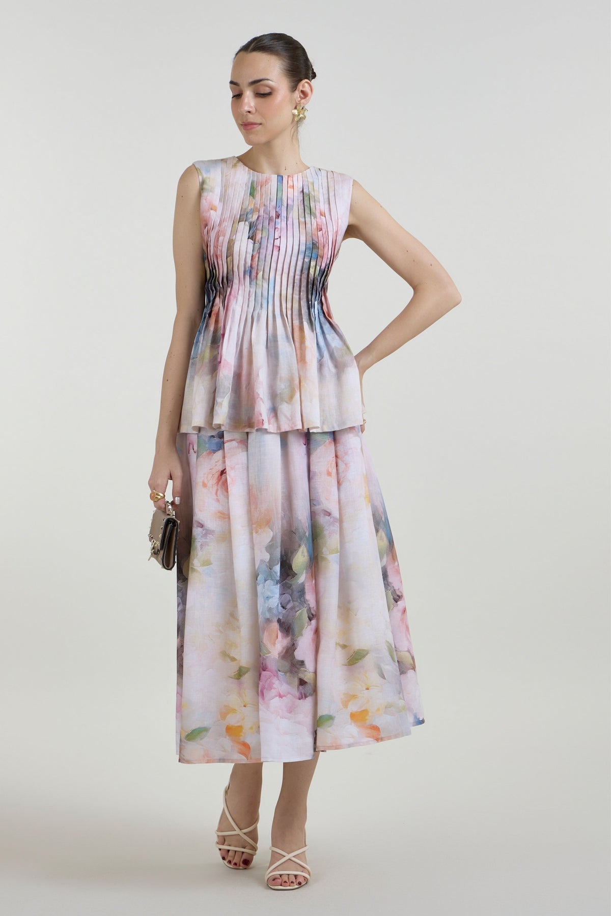 Olivia Accordian Skirt Set