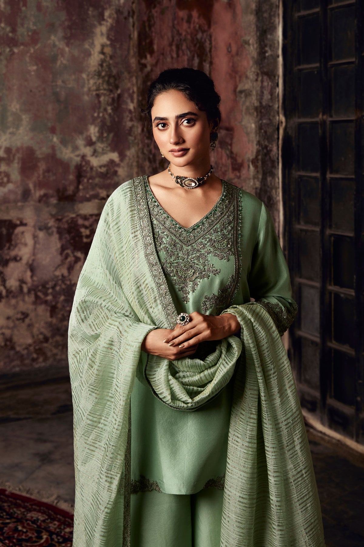 Aqua Sharara Set