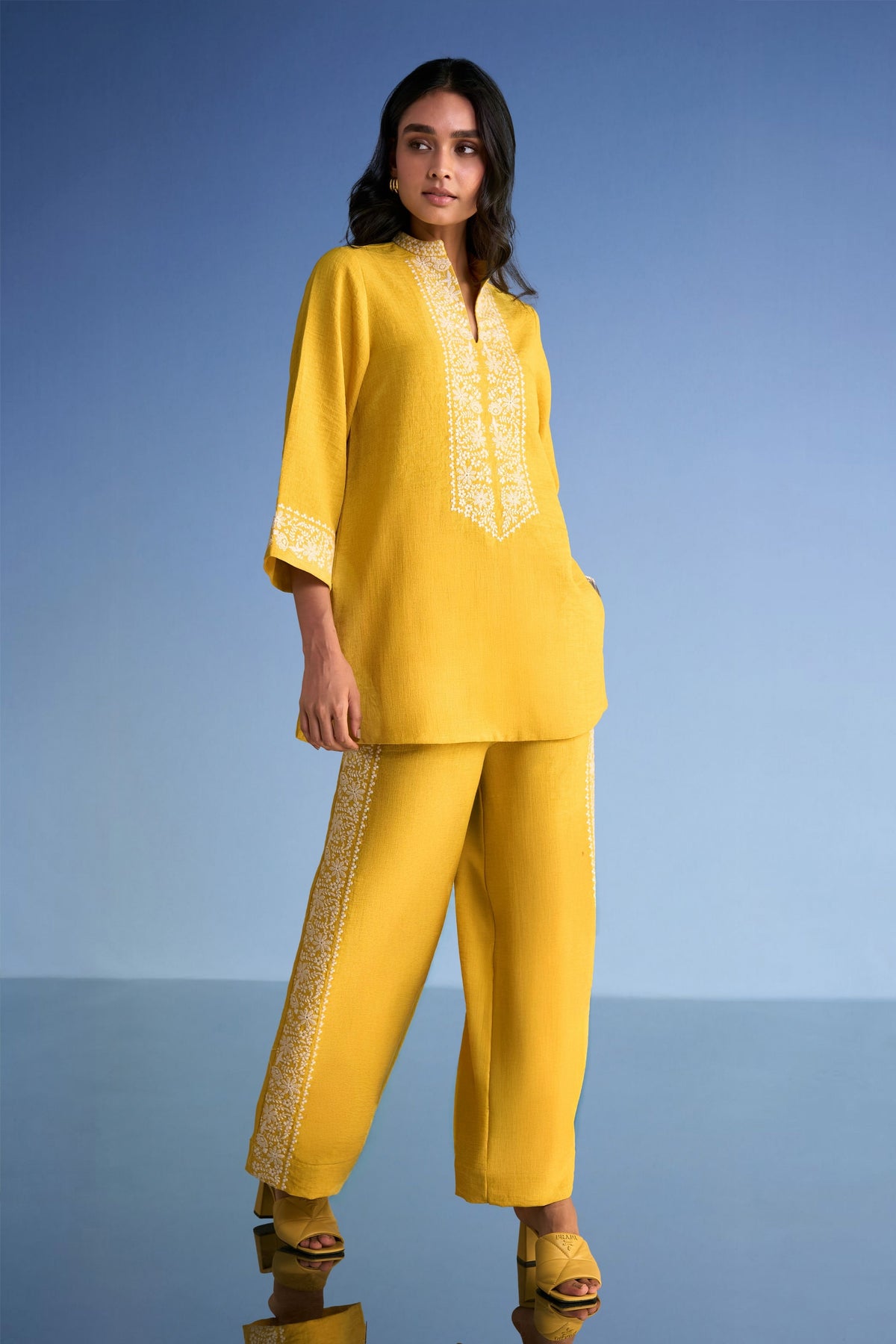 Embroidered Longline Top