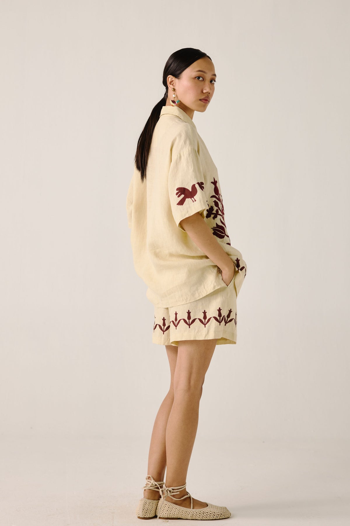 Ivory Bird Applique Unisex Set