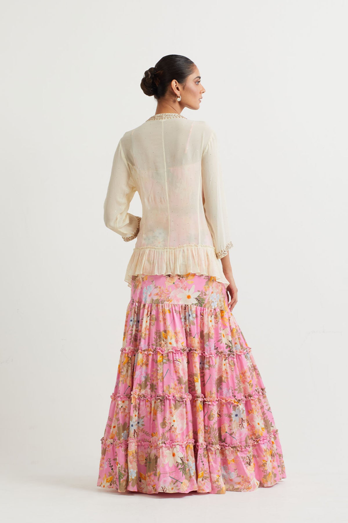 Printed Pink Jacket Set