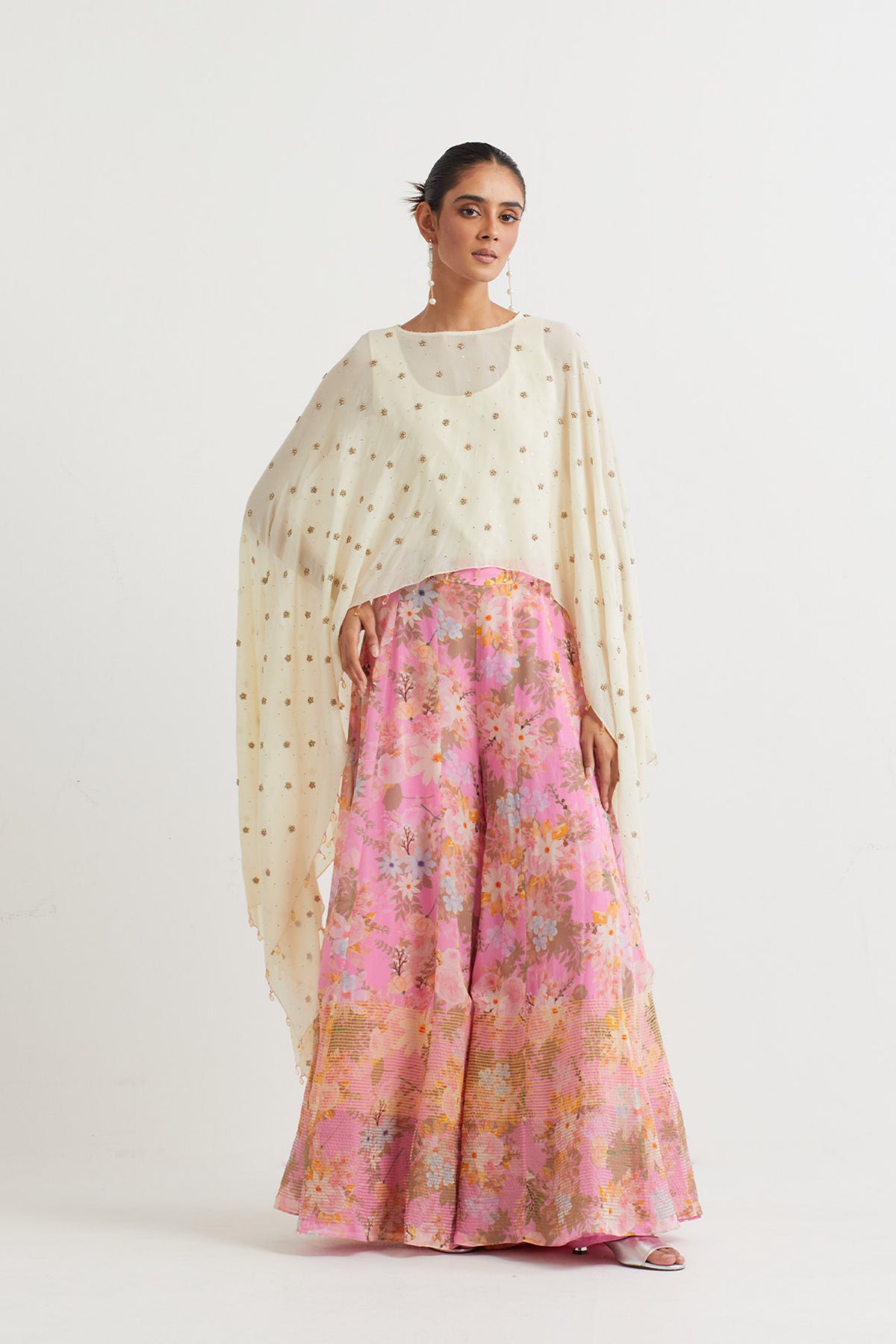 Printed Pink Sharara Set