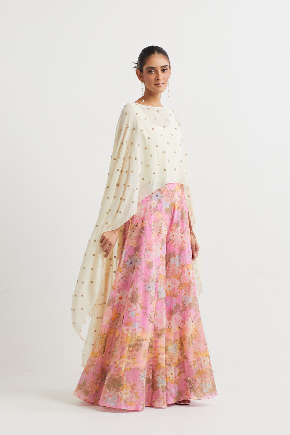 Printed Pink Sharara Set