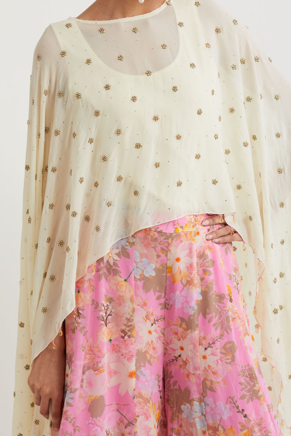 Printed Pink Sharara Set