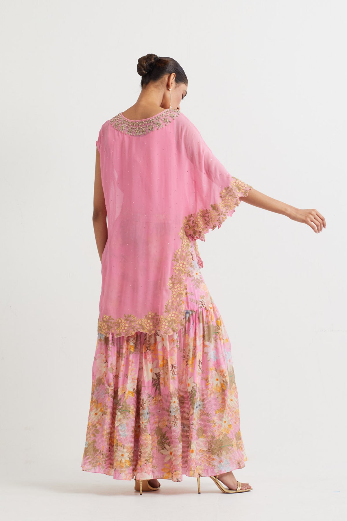 Embroidered Pink Sharara Set