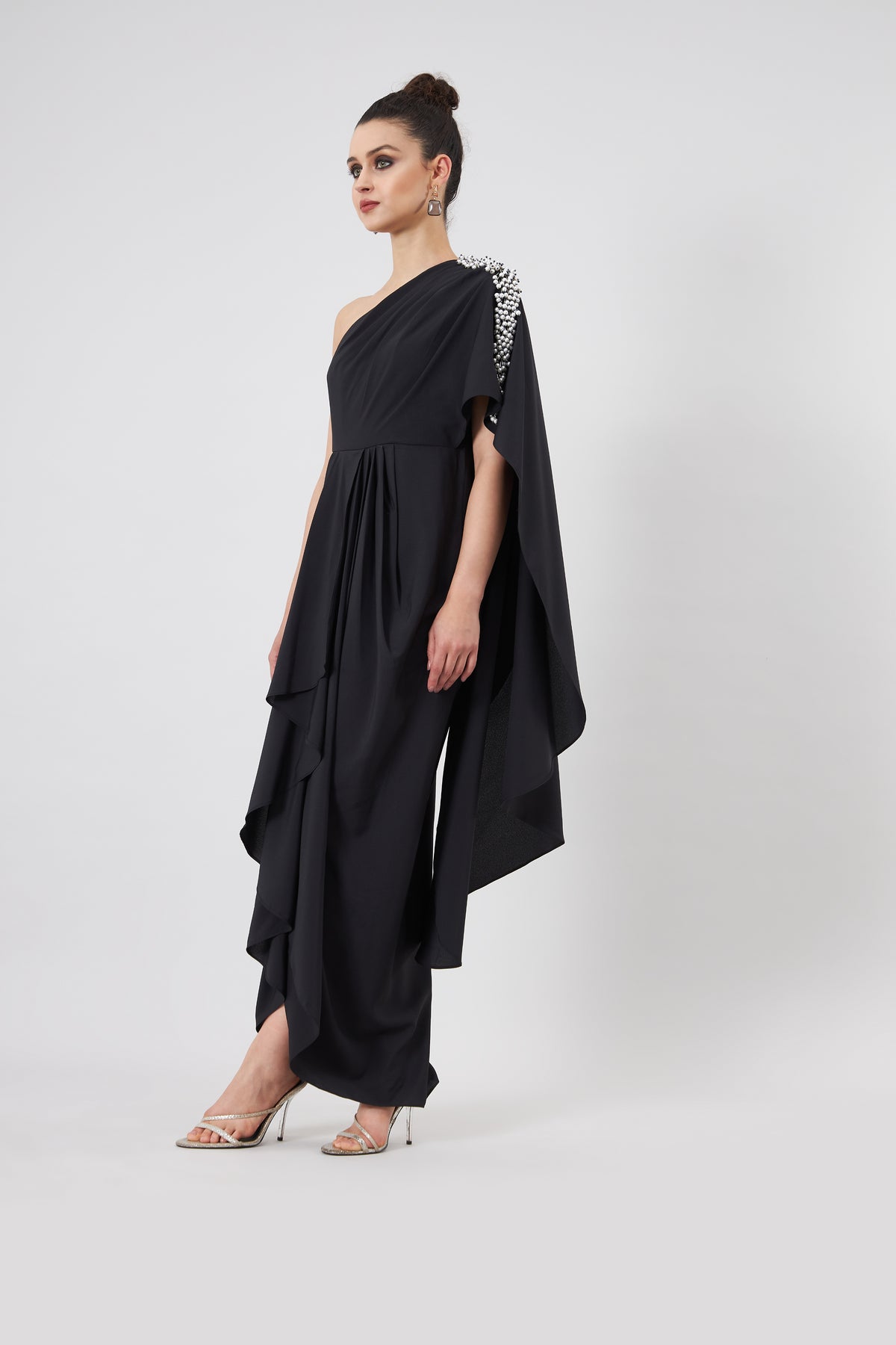 One Shoulder Cocktail Drape Dress