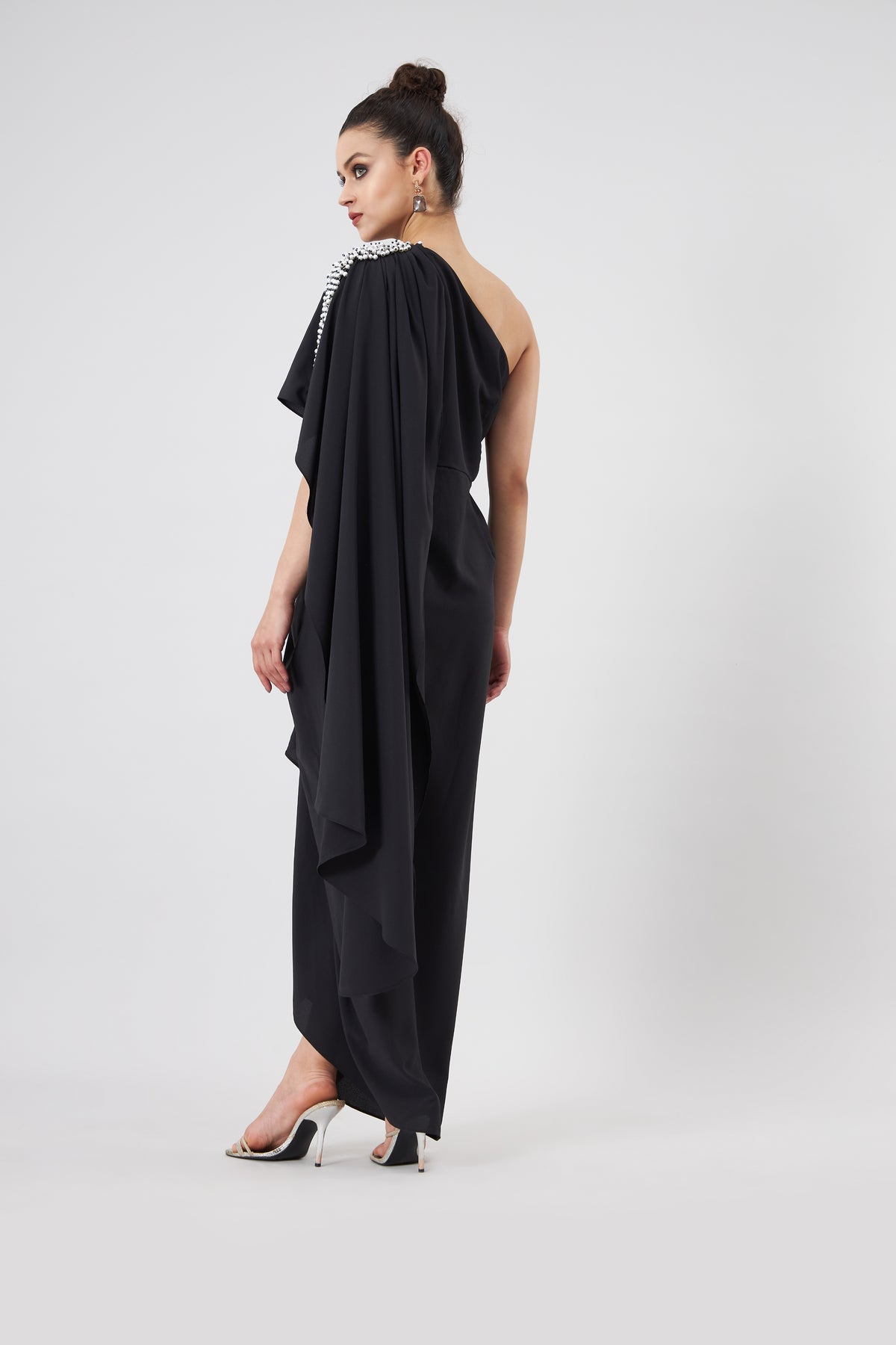 One Shoulder Cocktail Drape Dress