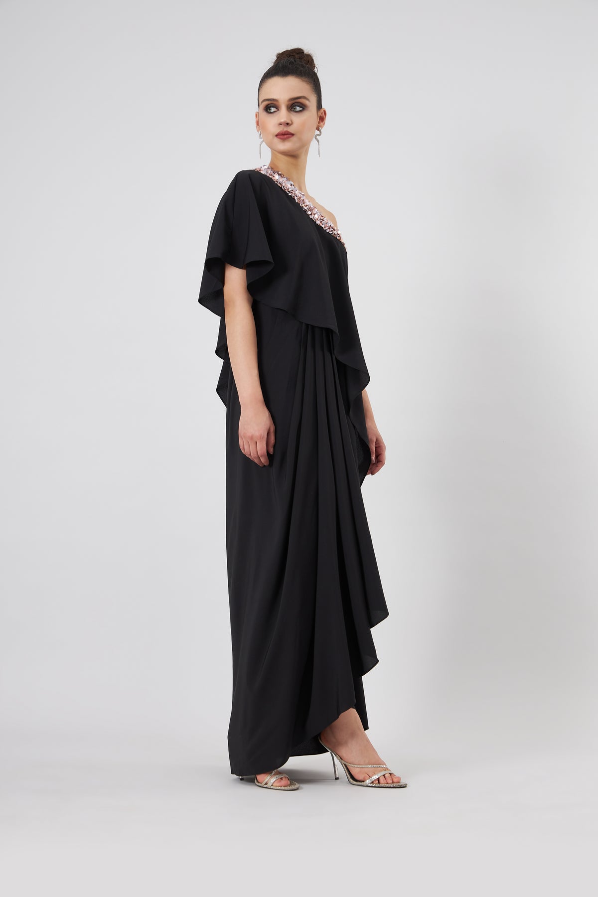 One Shoulder Drape Dress