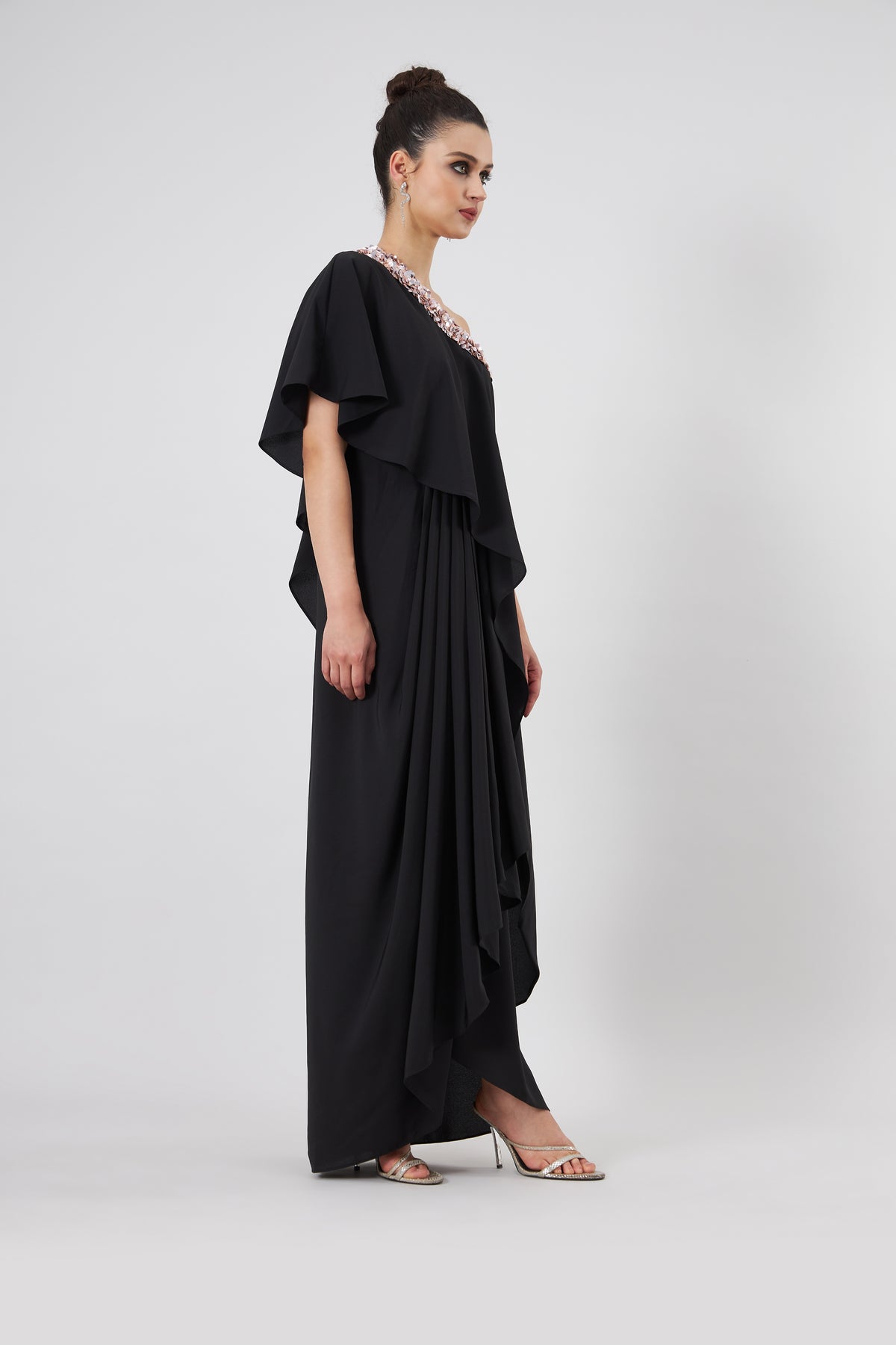 One Shoulder Drape Dress