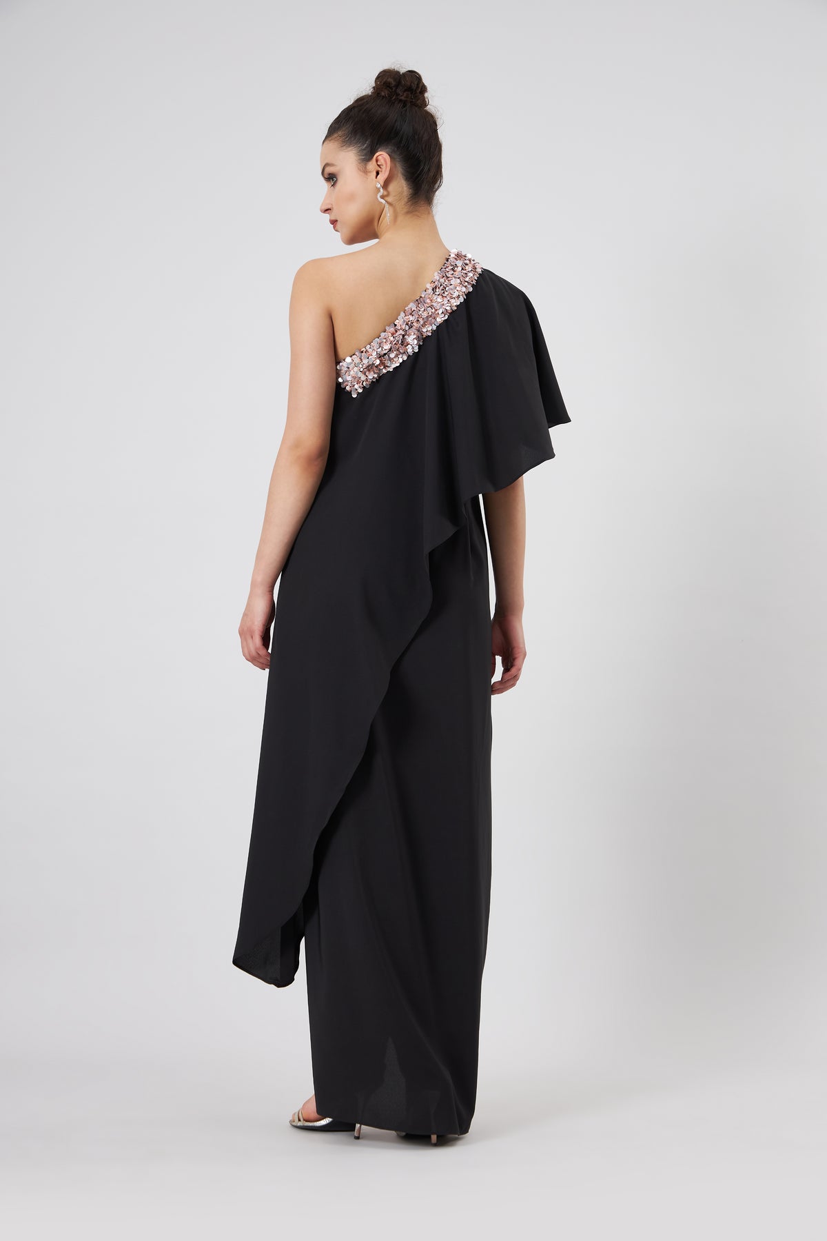 One Shoulder Drape Dress