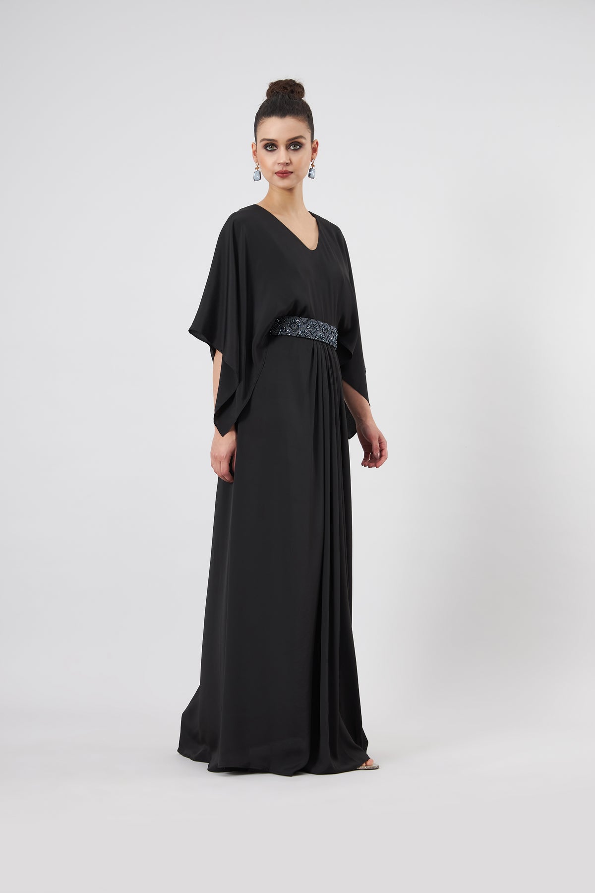 Black  Pleated Maxi Dress