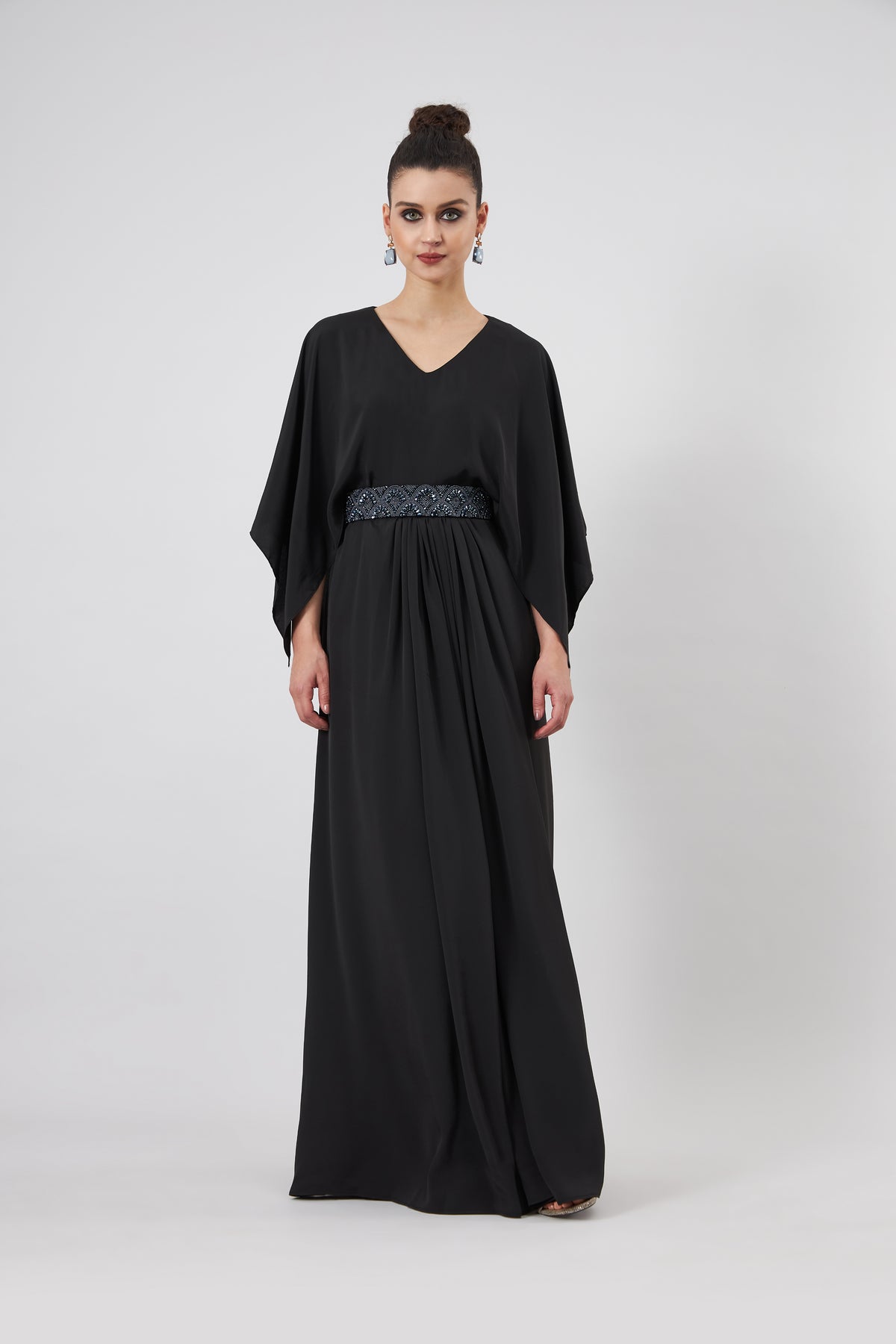 Black  Pleated Maxi Dress
