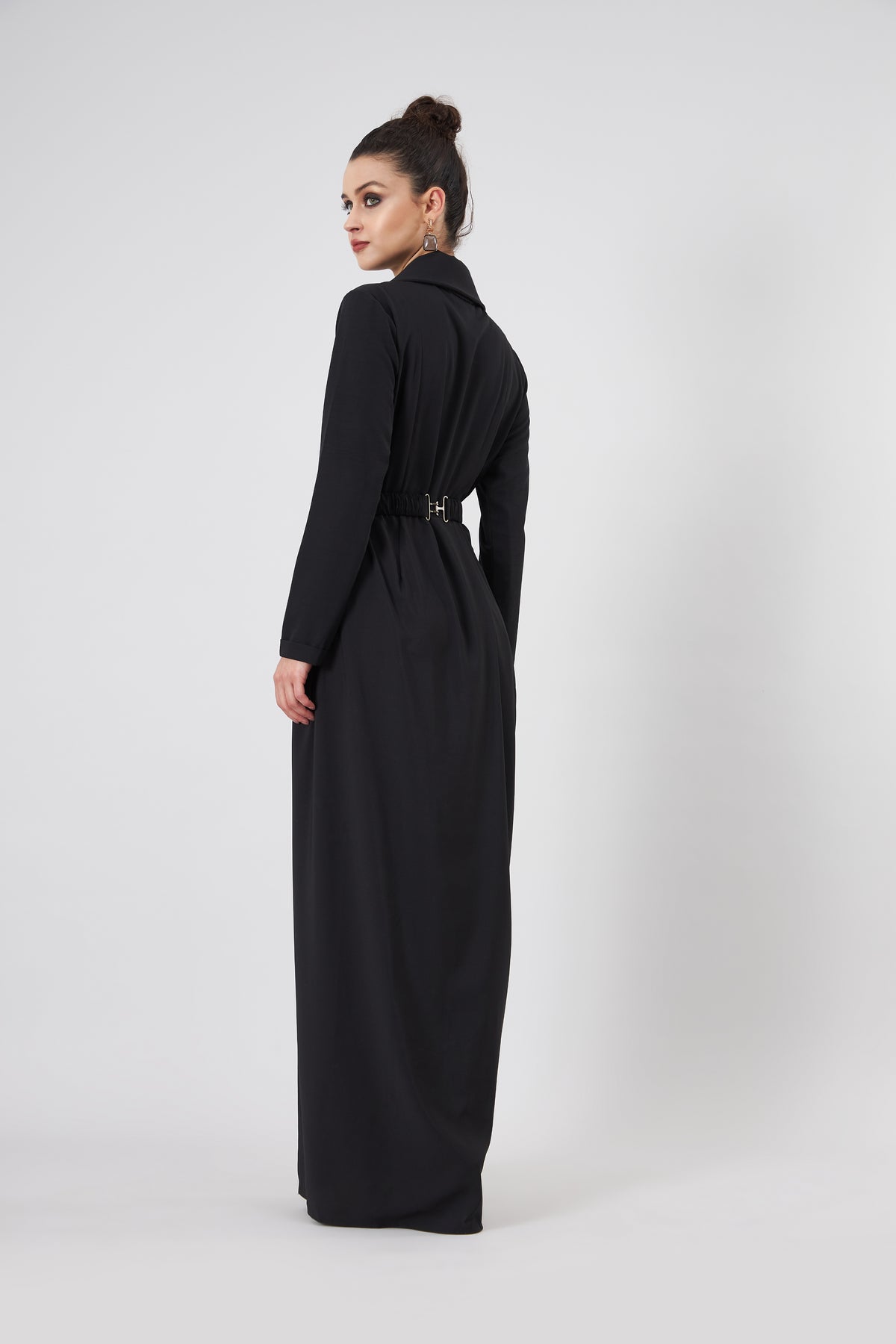 Notch Collar Drape Dreess