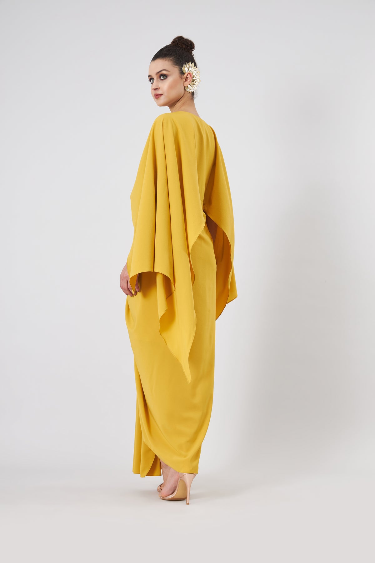 Yellow Draped Maxi Dress