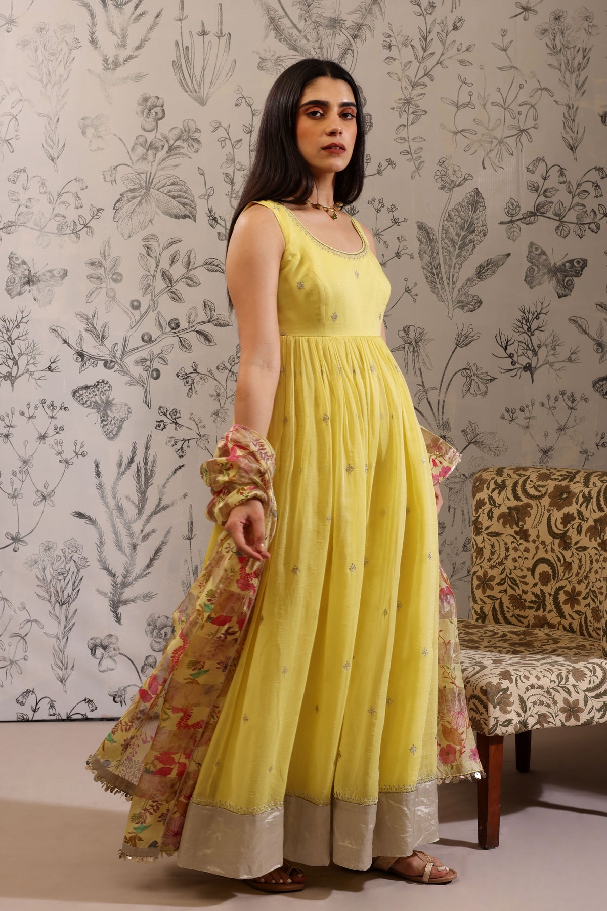 Aparajita Yellow Anarkali Set