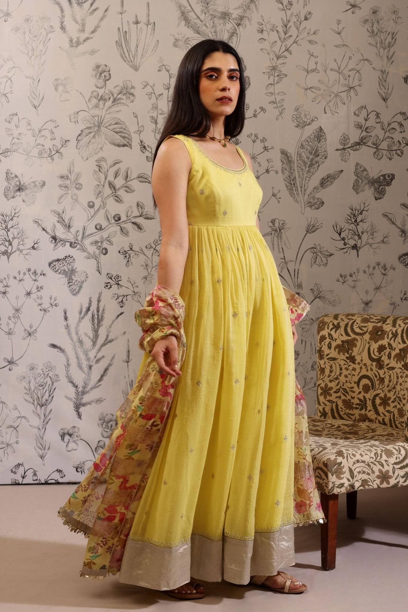 Aparajita Yellow Anarkali Set - Taisha - Elahe