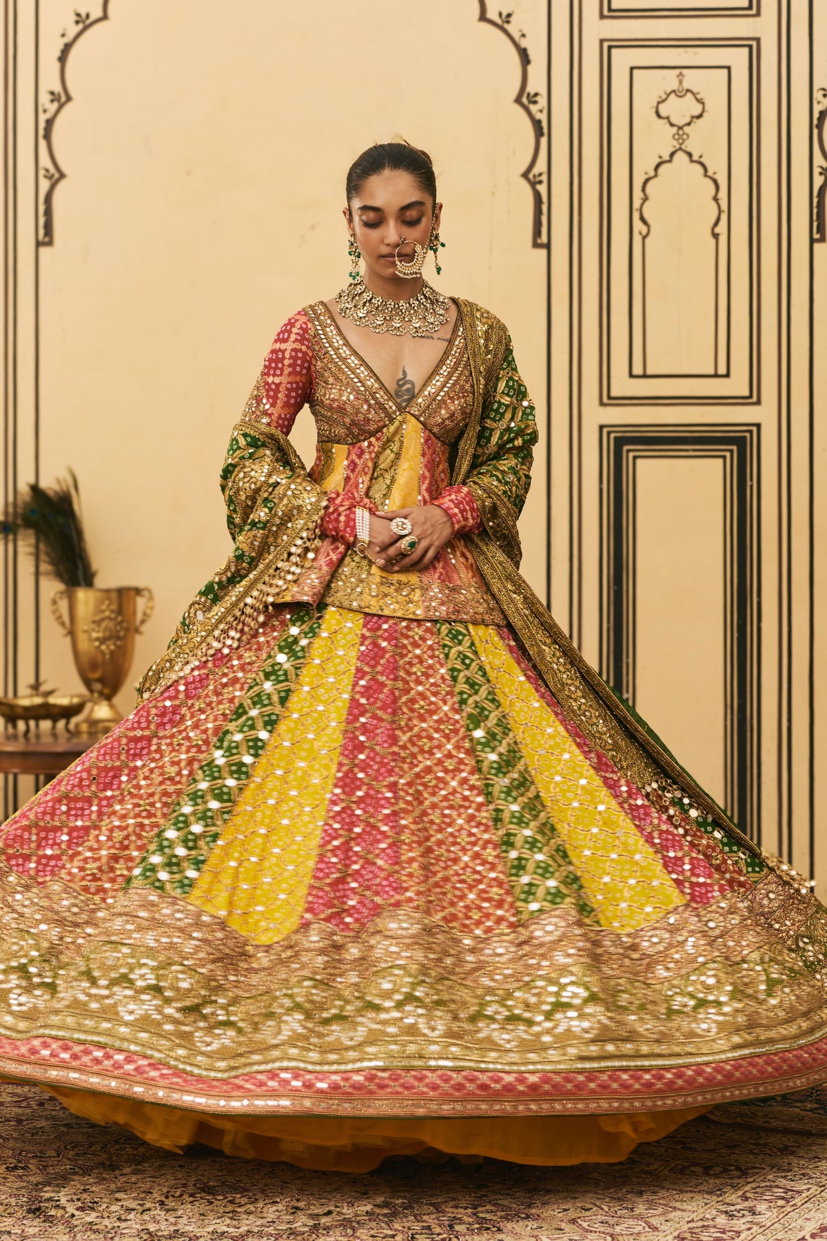 Rangeen Bandhani Lehenga Set