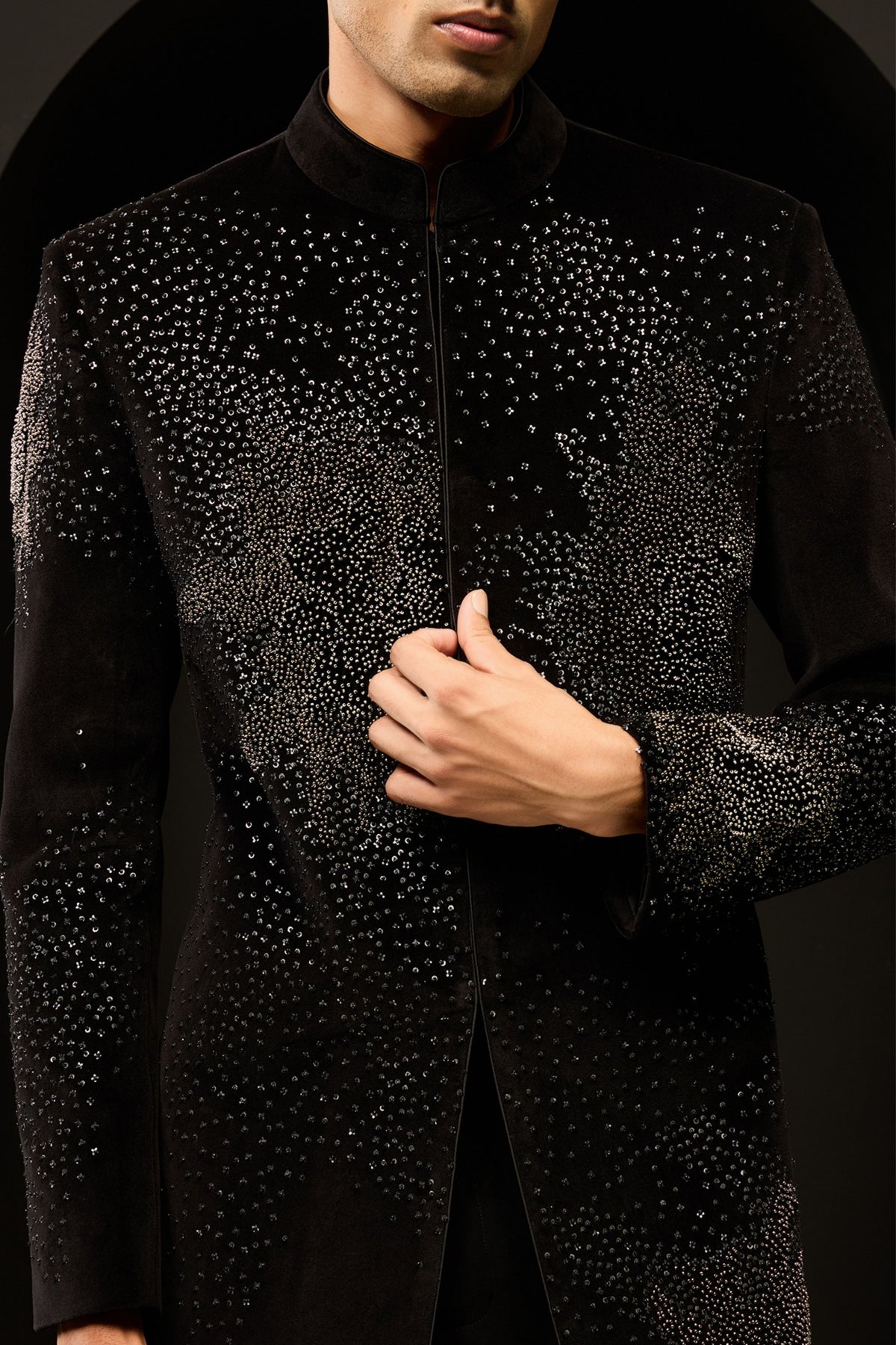Black Indo Western Embroidered Set