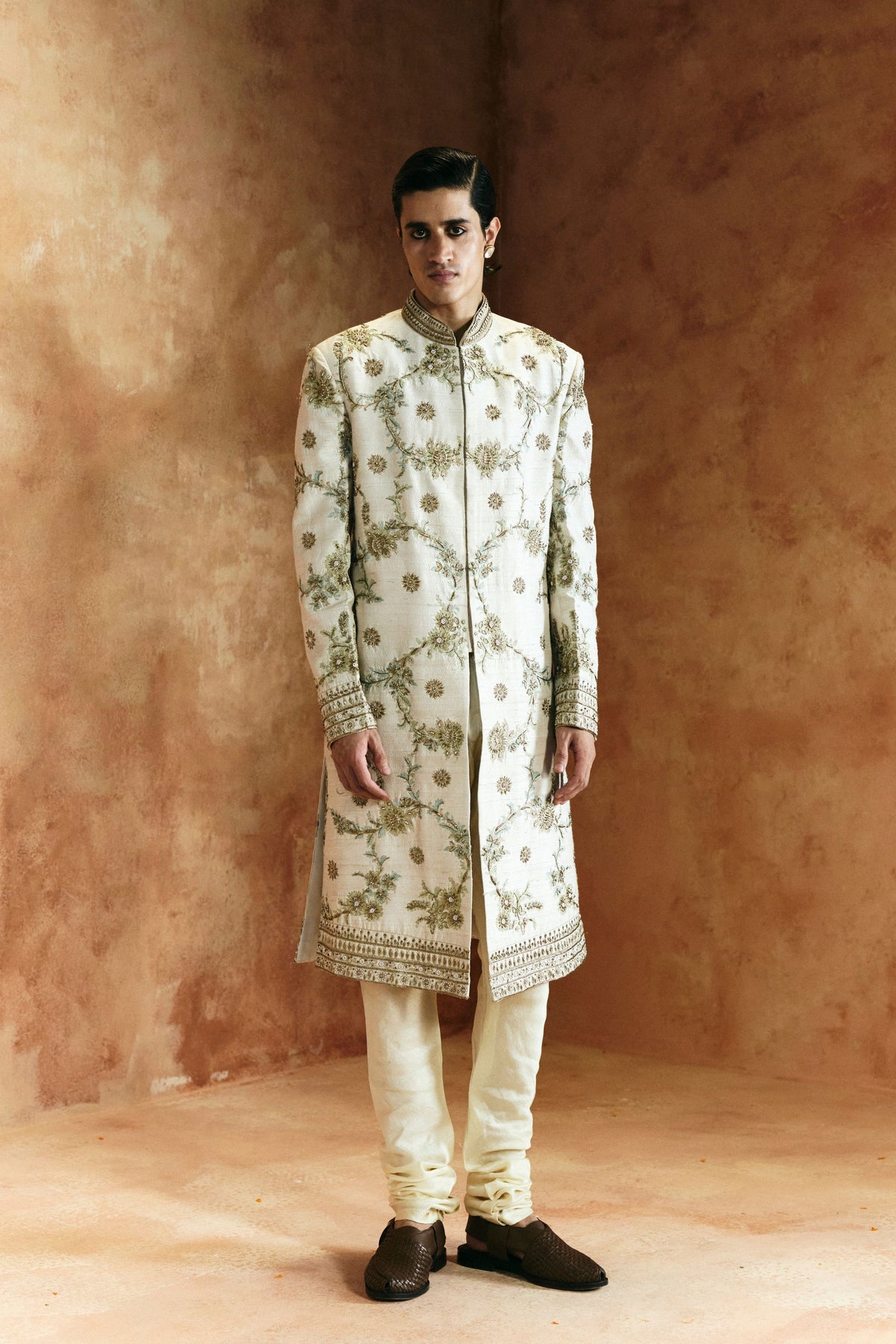 Dabka Cutdana Sindh Embroidered Sherwani