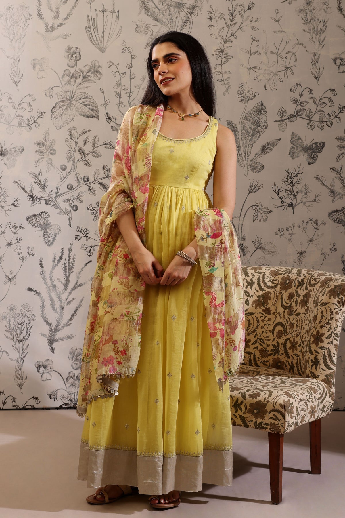 Aparajita Yellow Anarkali Set