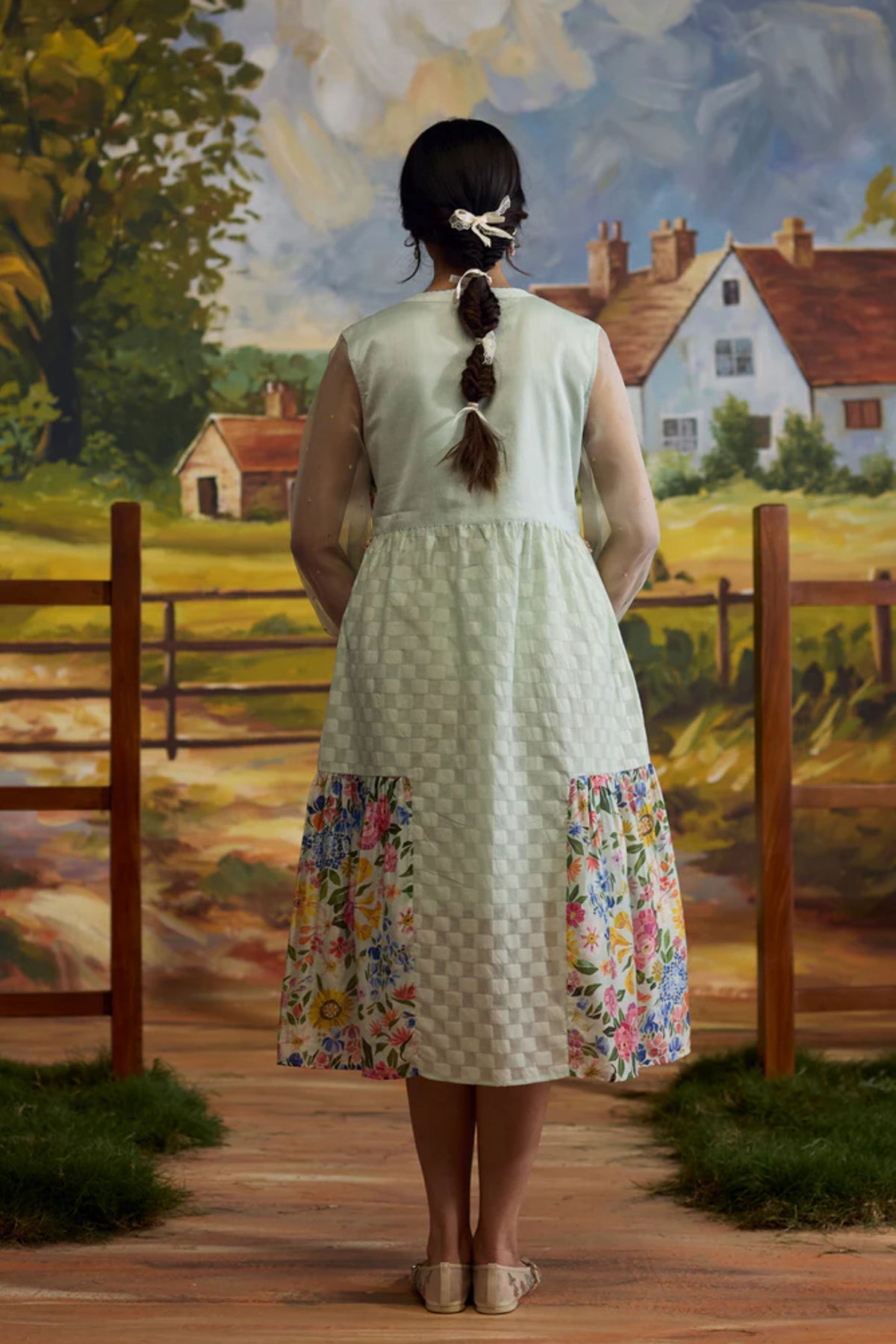 Meadow Floral Checkered Dress