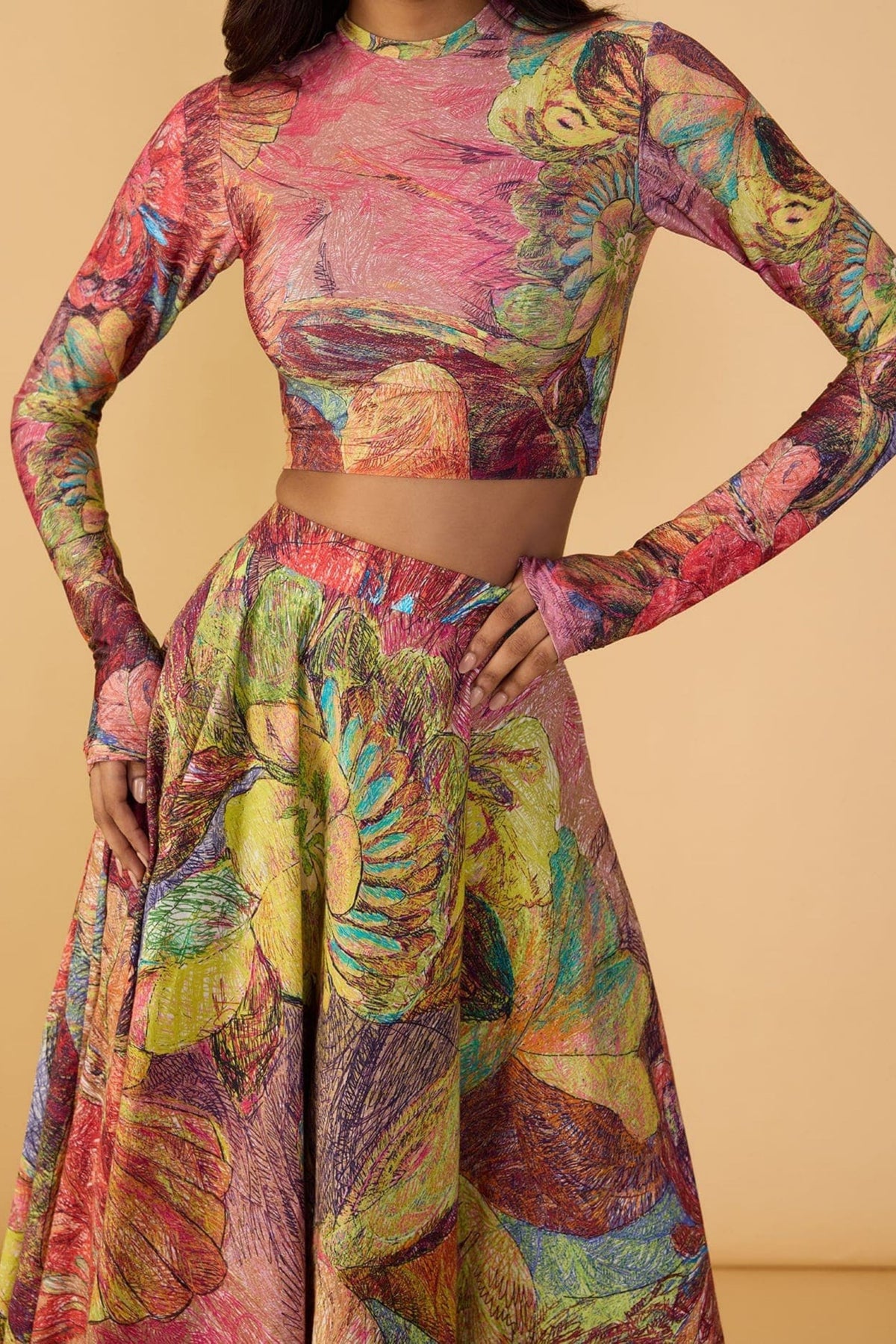 Floroscent Daisy Peony Blouse
