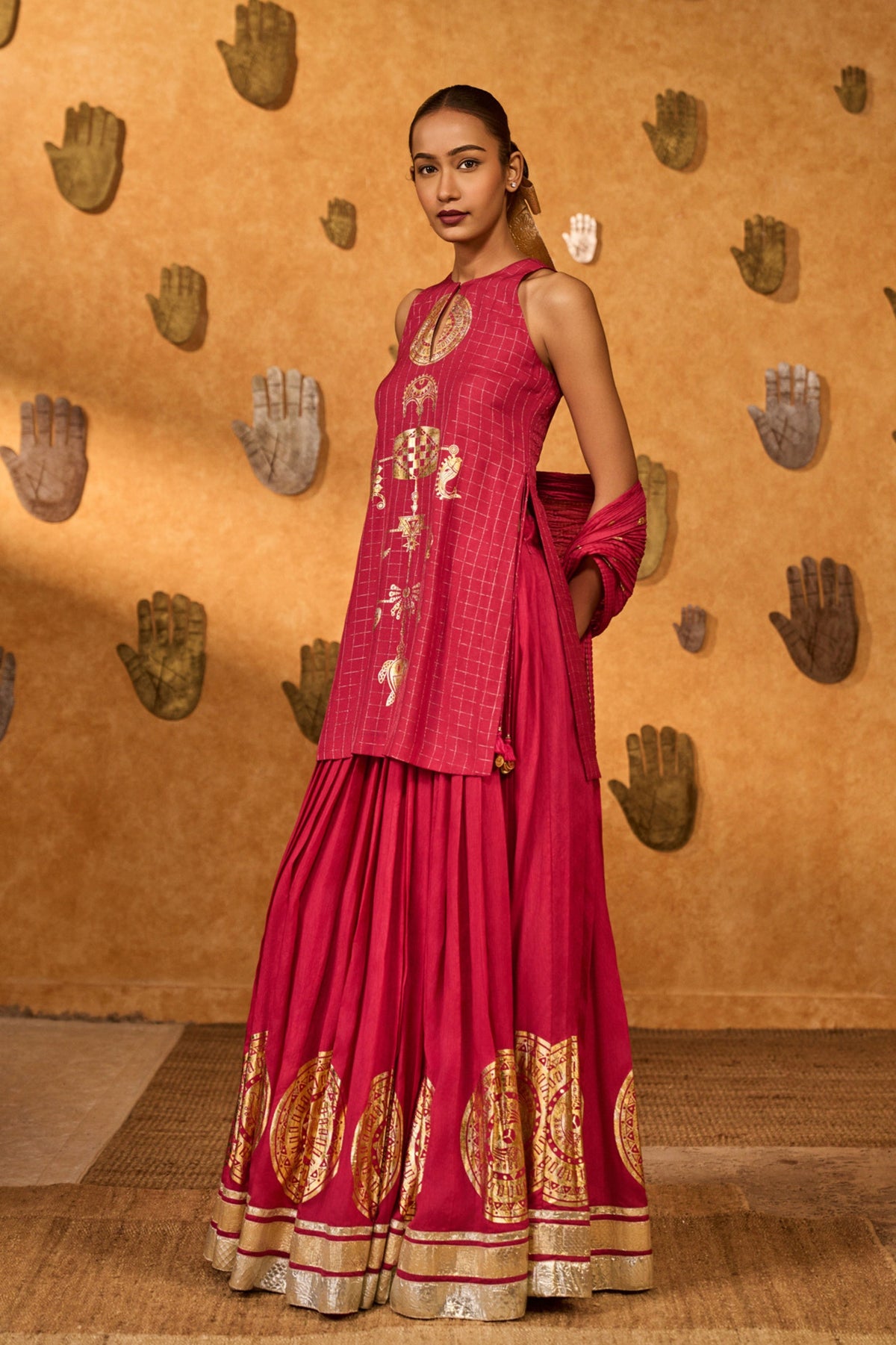 Raspberry Moonfish Lehenga Set