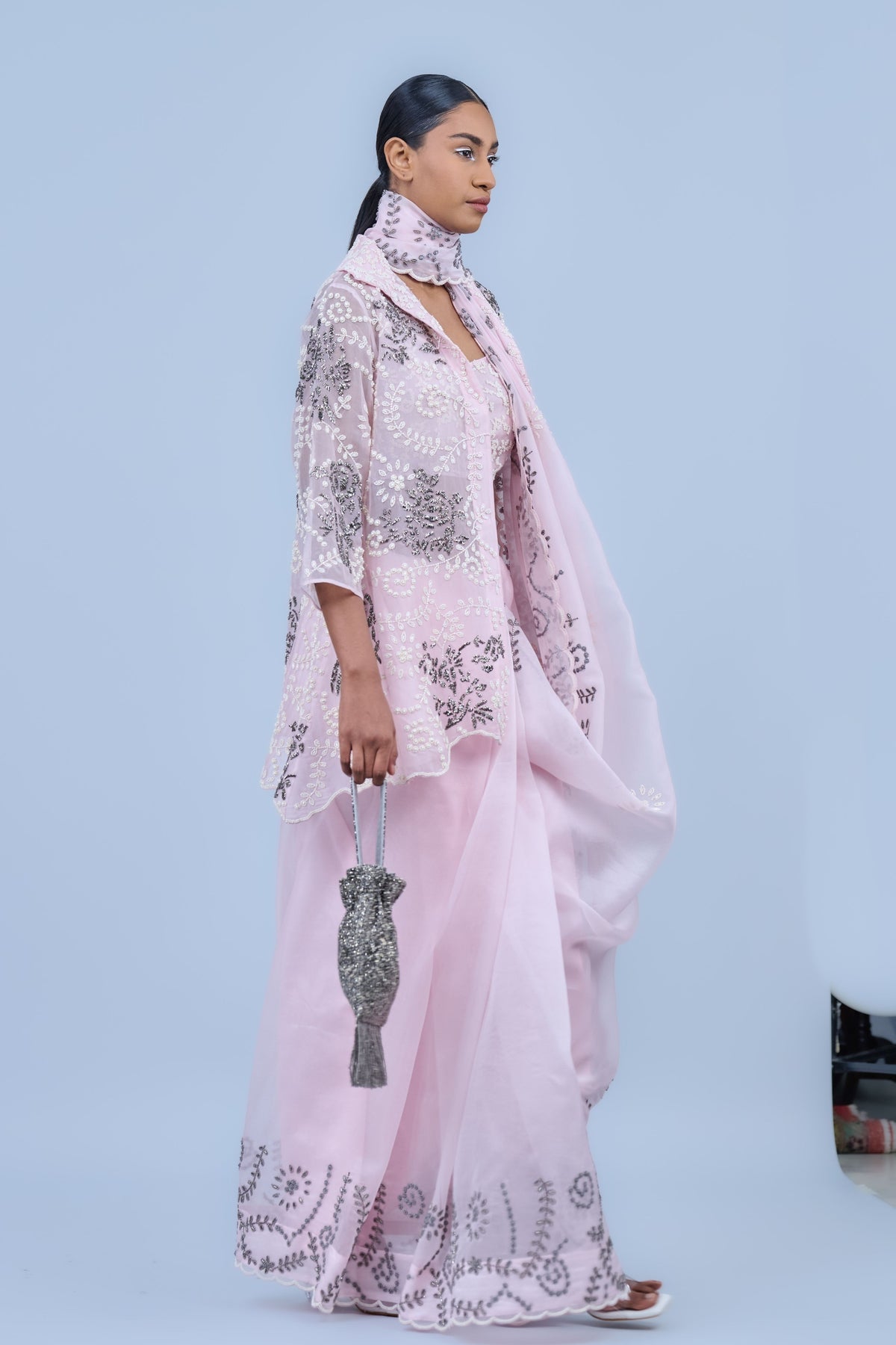 Pink Silk Organza Blouse