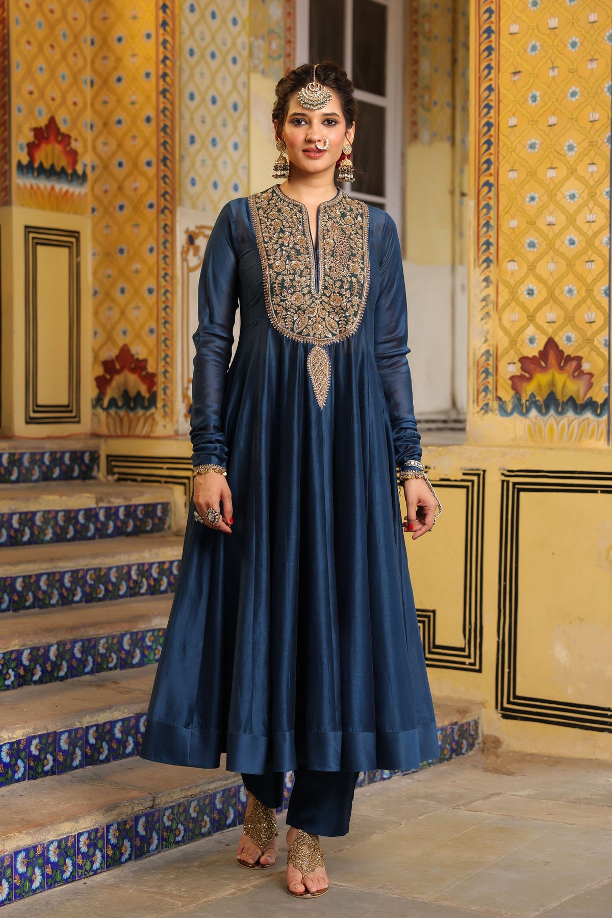 Ahista Blue Kalidaar Set