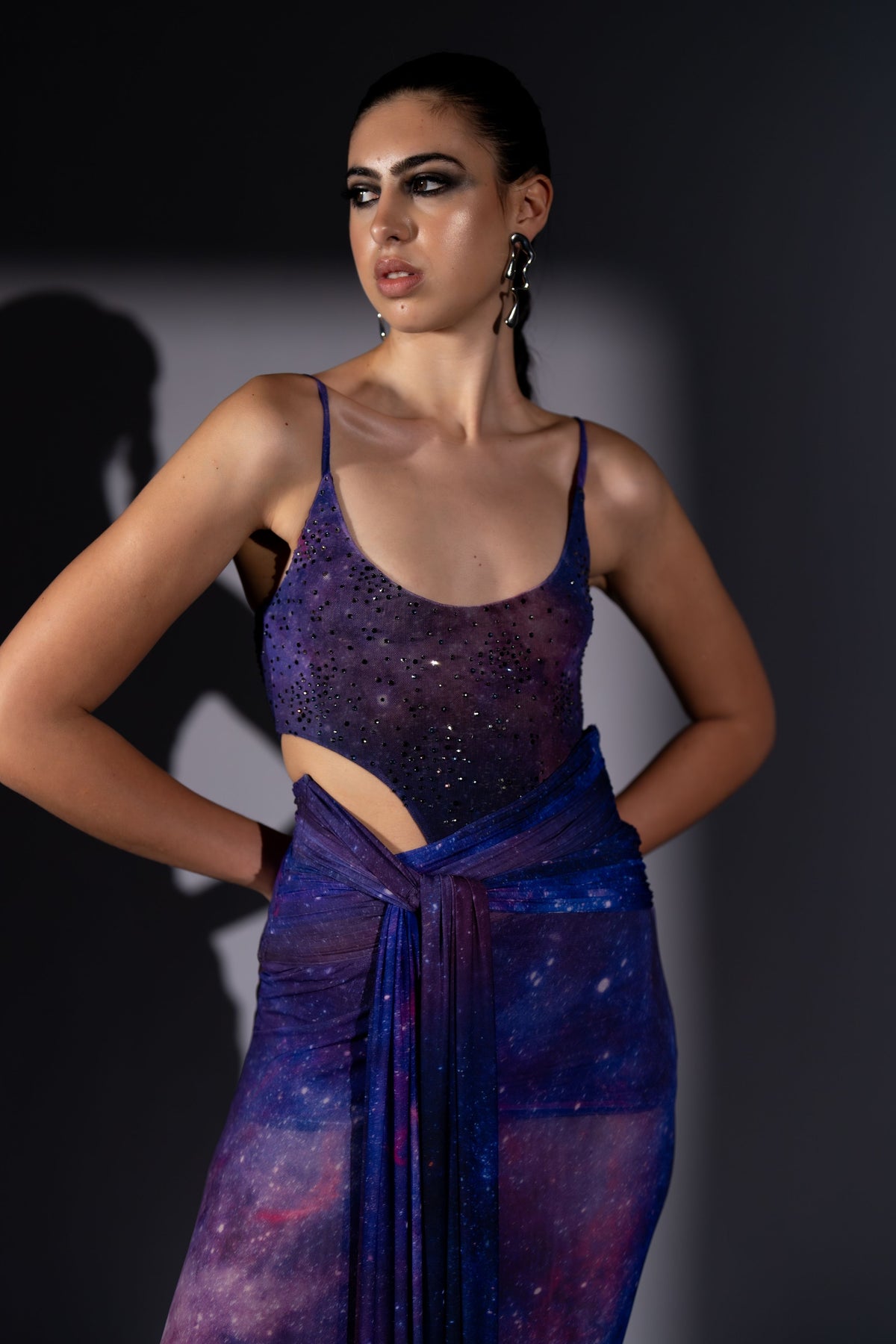 Purple Draped Skirt