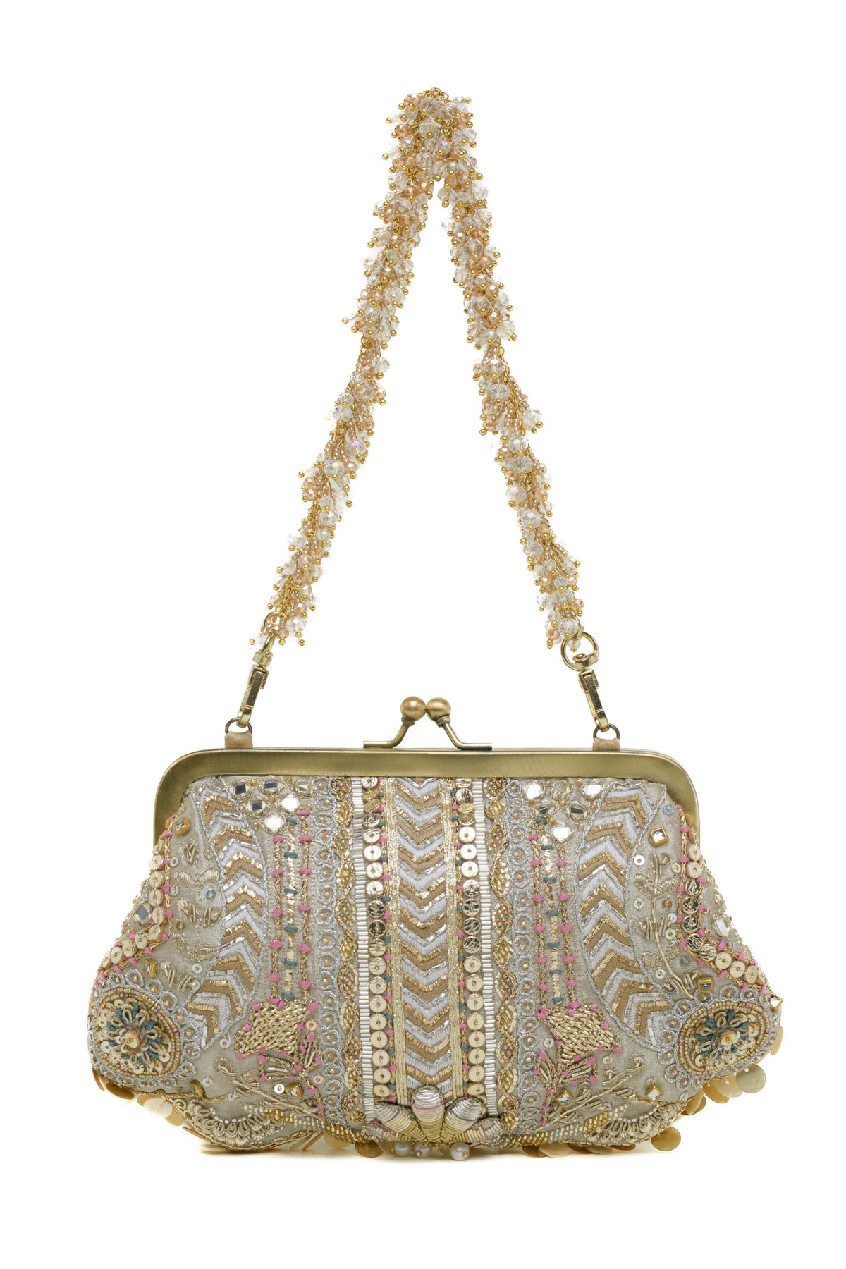 Aabroo Clutch – Gold Silver