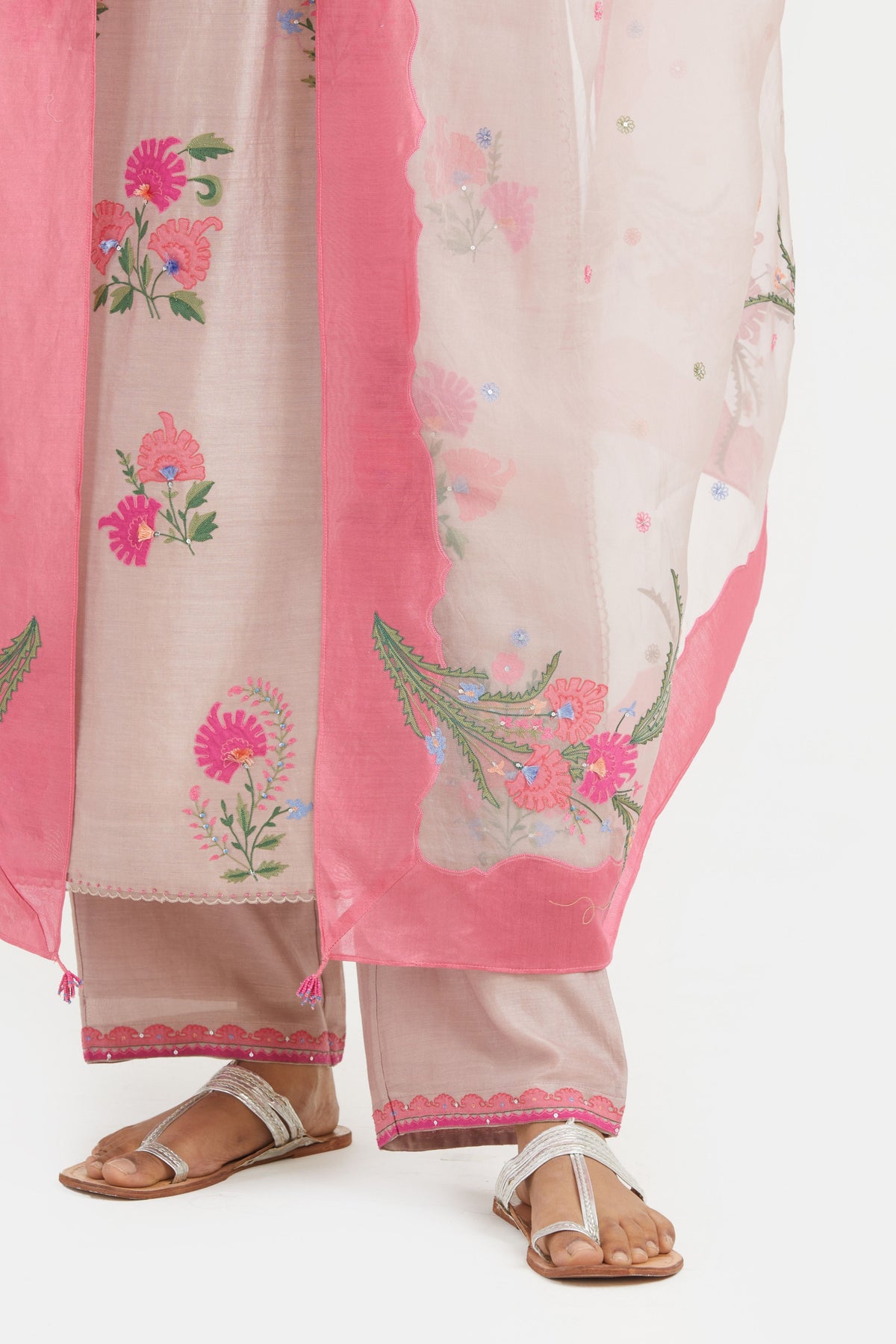 Chanderi Lilac Kurta Set