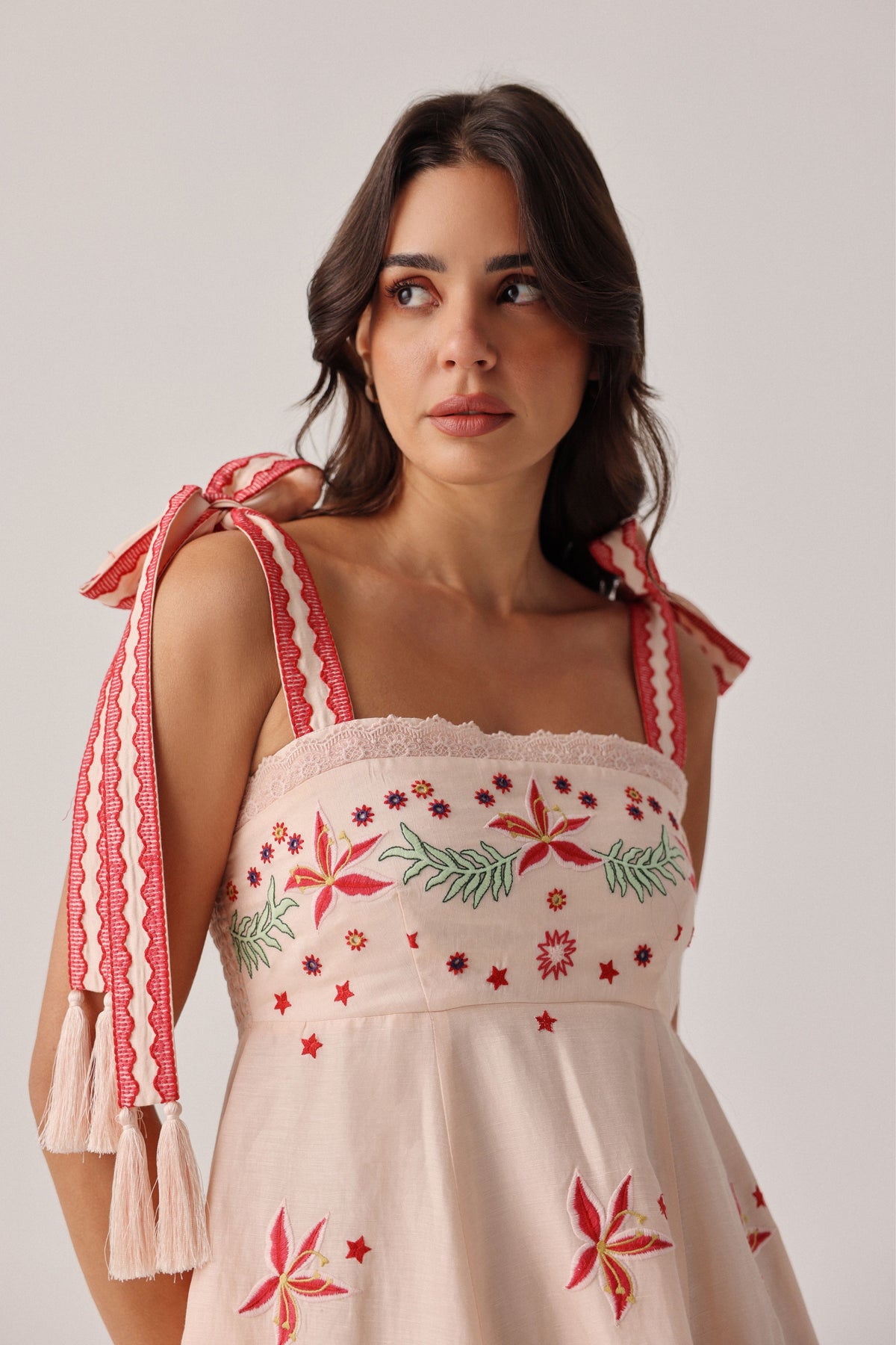 Peach Nora Midi Dress