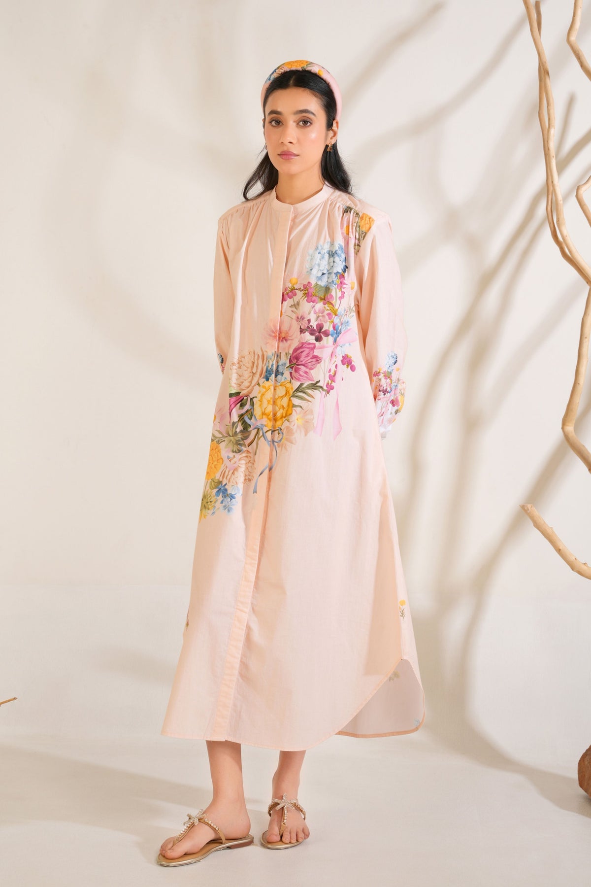 Peach Shirt Dress
