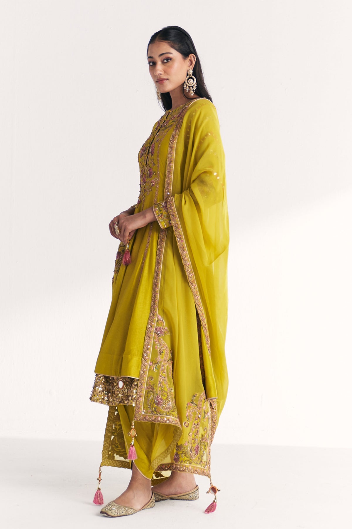 Chitra Lime Green Anarkali