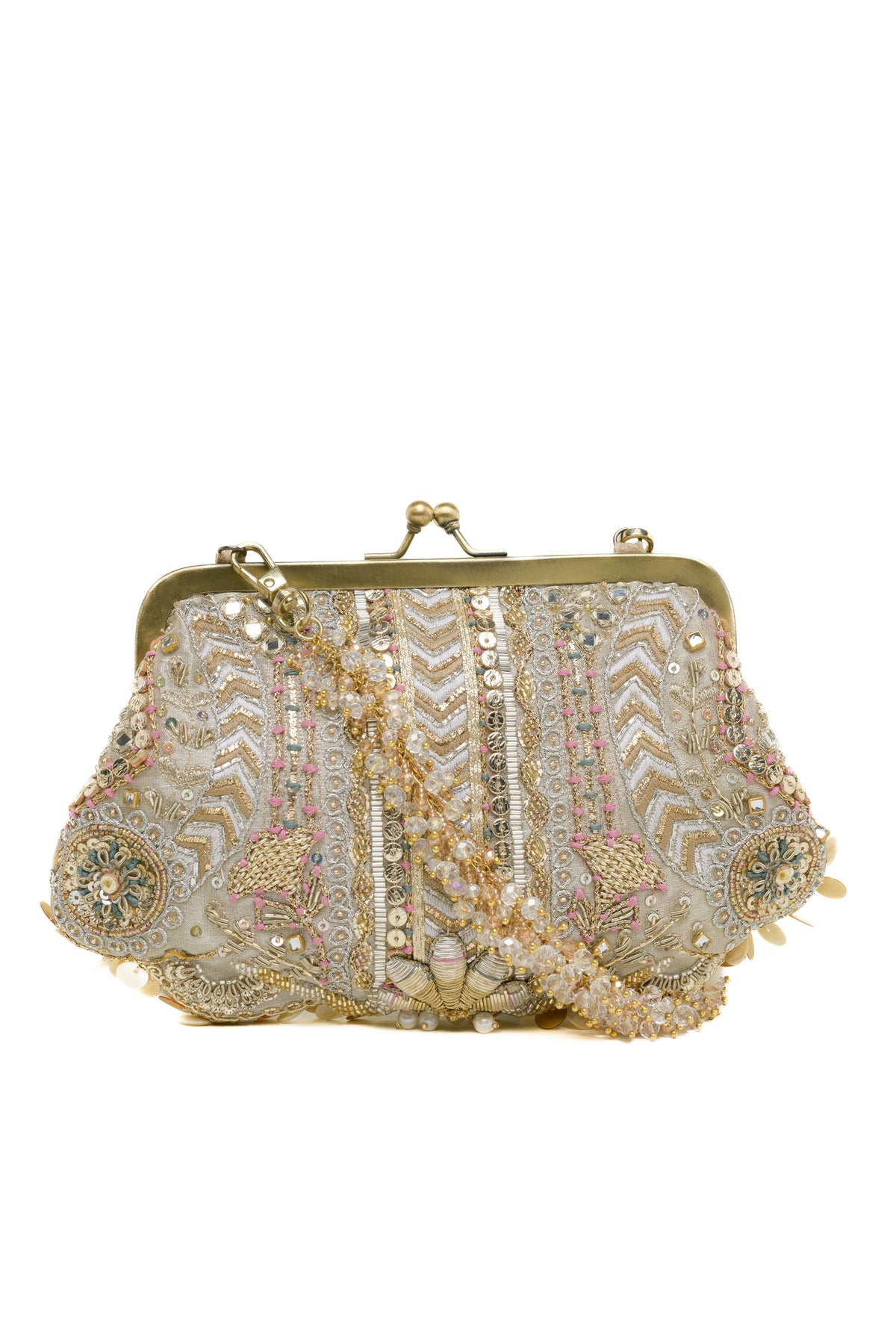 Aabroo Clutch – Gold Silver