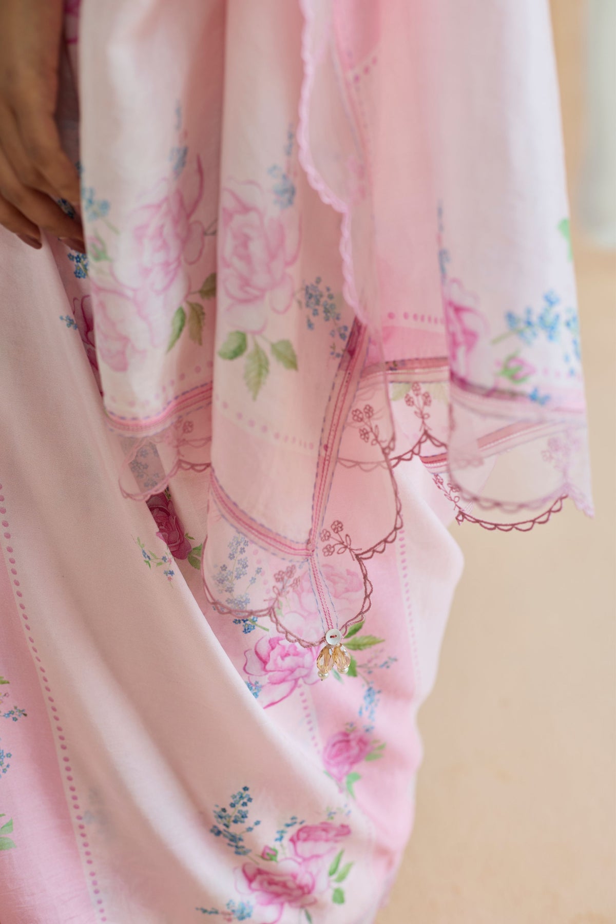 Rose Haze Mulberry Silk Sari