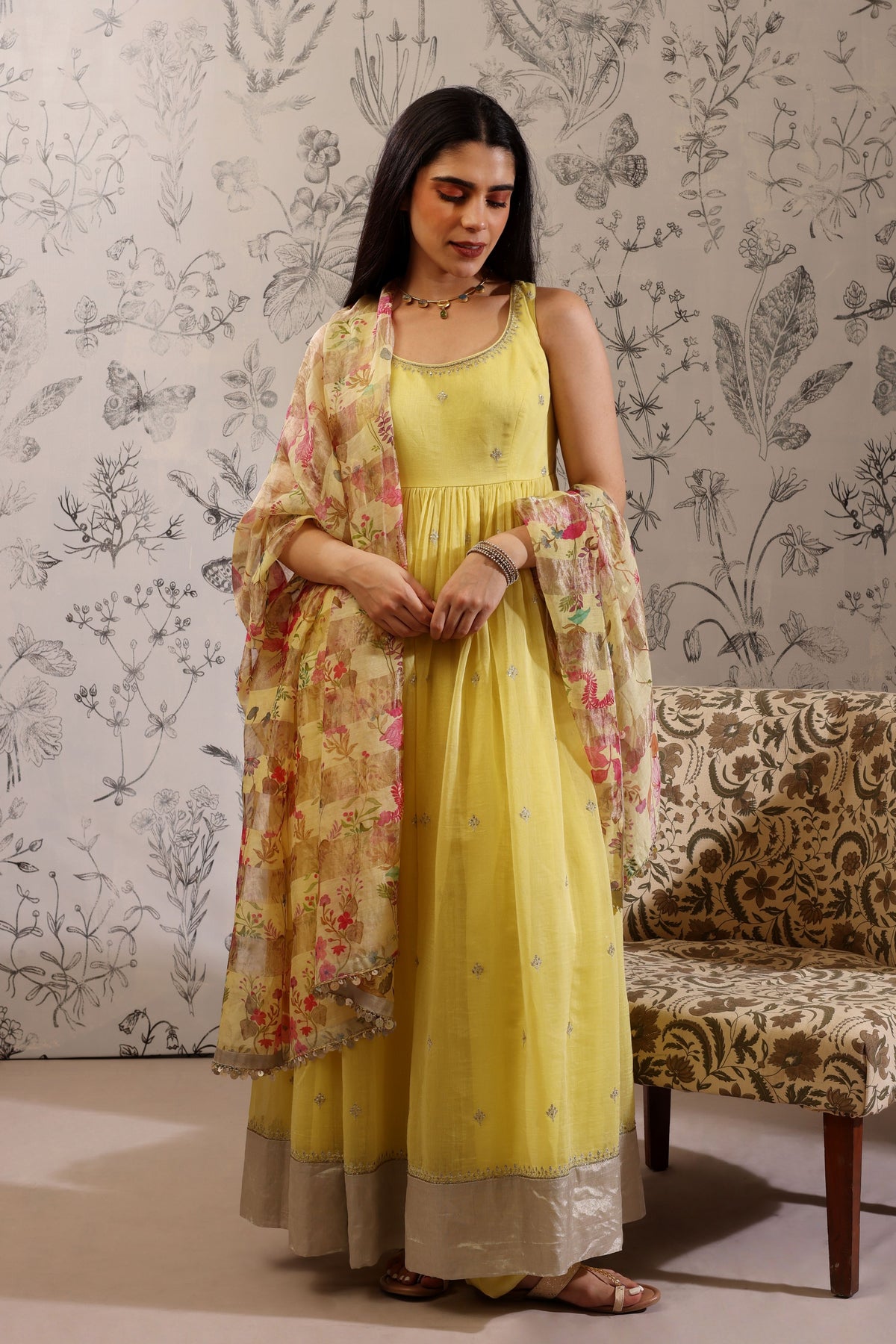 Aparajita Yellow Anarkali Set