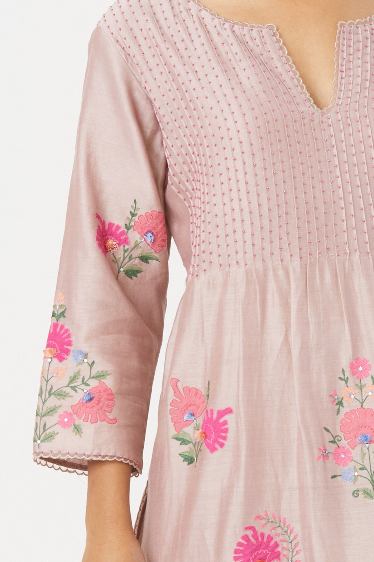 Chanderi Lilac Kurta Set